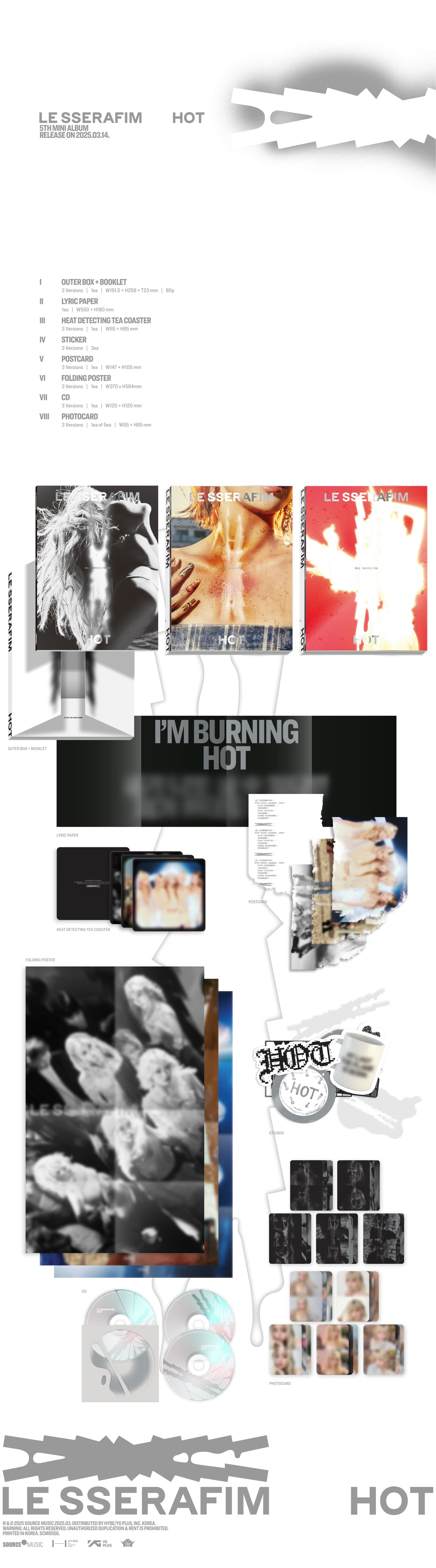 LE SSERAFIM 5th Mini Album – HOT (Random)