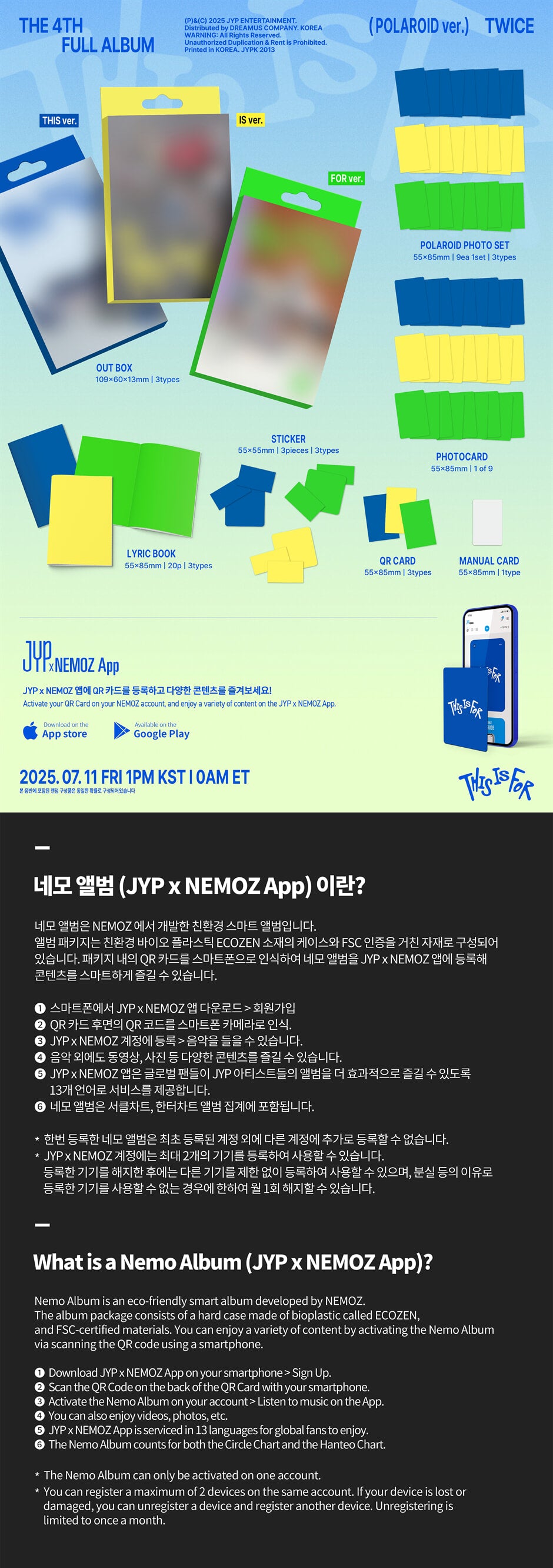 TWICE 4TH FULL ALBUM – THIS IS FOR (POLAROID Ver.) (Random)