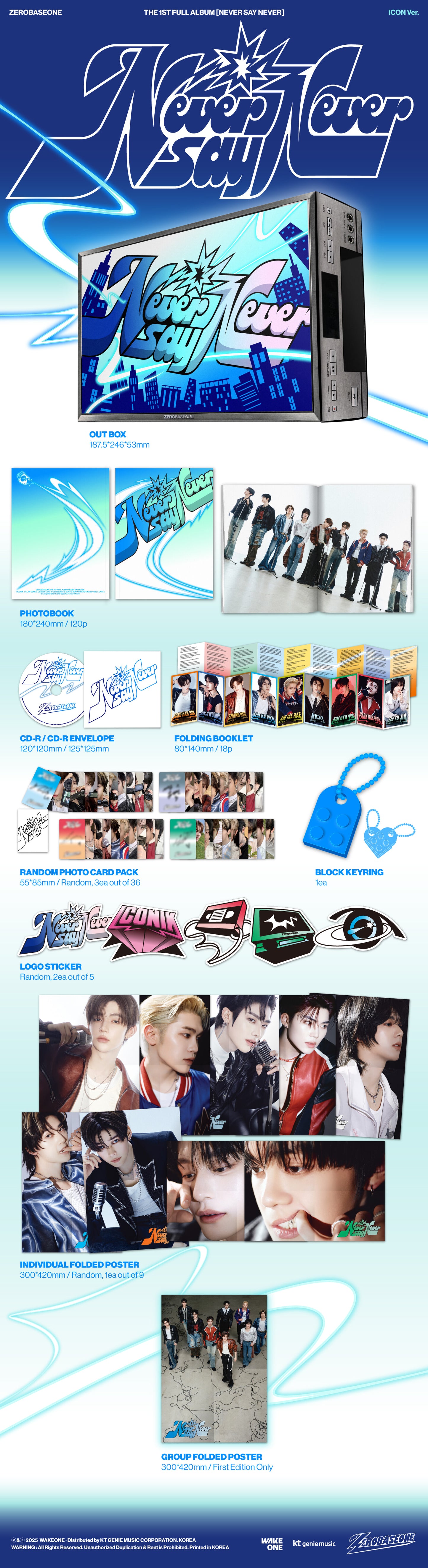 ZEROBASEONE THE 1ST FULL ALBUM – NEVER SAY NEVER (PHOTOBOOK Ver.) (ICON & ORDINARY) (Random)