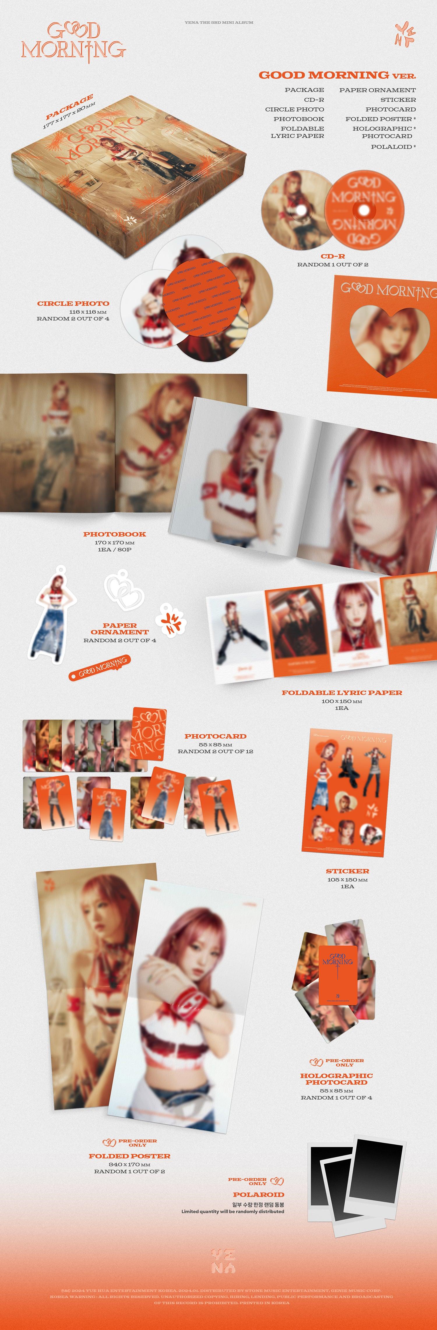 YENA Mini Album Vol. 3 – Good Morning (Random) - KKANG