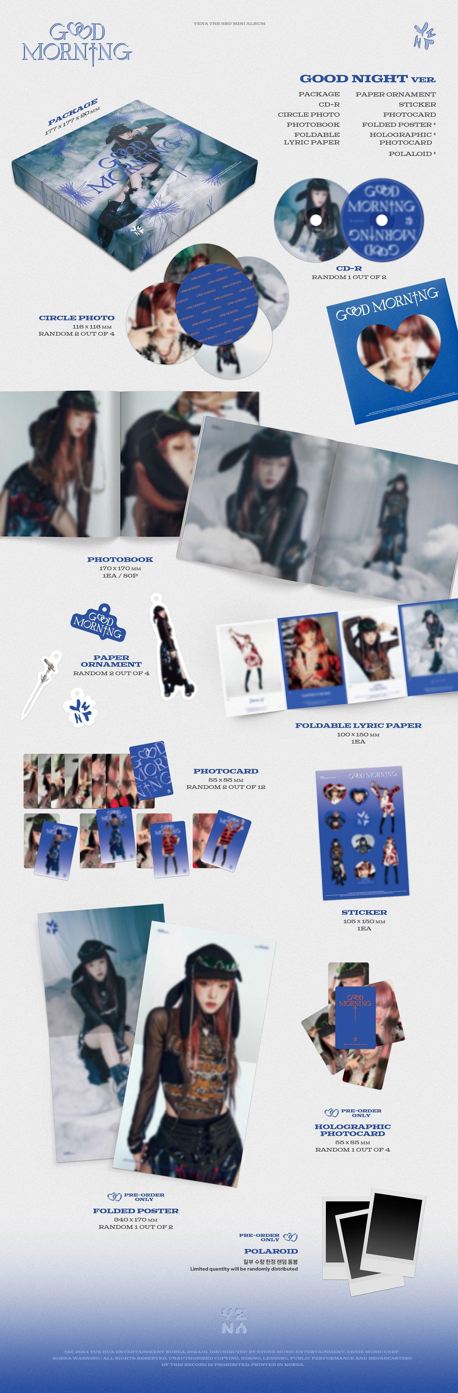 YENA Mini Album Vol. 3 – Good Morning (Random) - KKANG