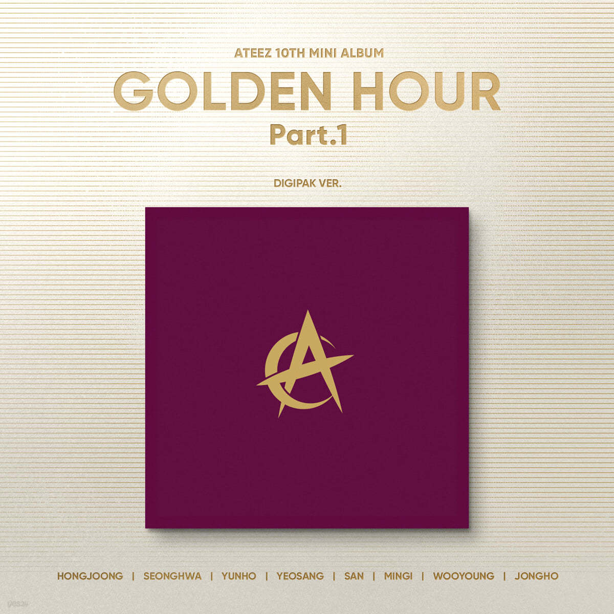 ATEEZ 10TH MINI ALBUM – GOLDEN HOUR : Part.1 (Digipak Ver.) (Random)+ Soundwave Benefit