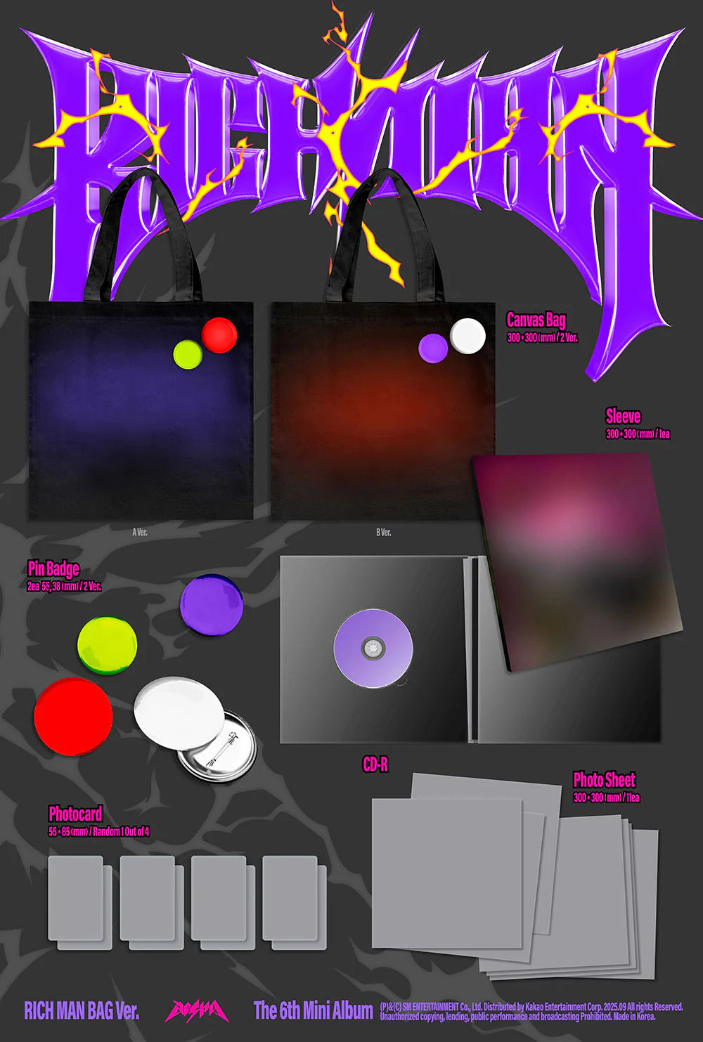 aespa The 6th Mini Album – Rich Man (RICH MAN BAG Ver.) (Random)