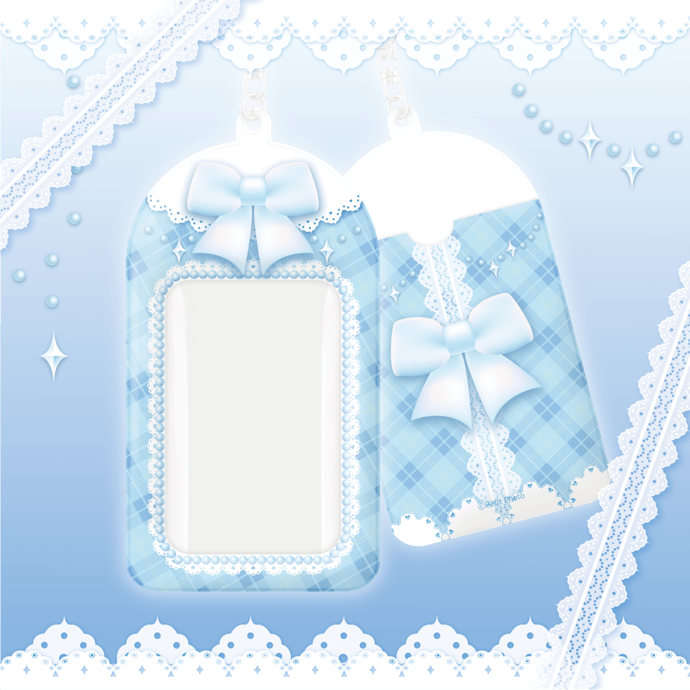 Pattern Blue Photocard Holder Keyring - KKANG