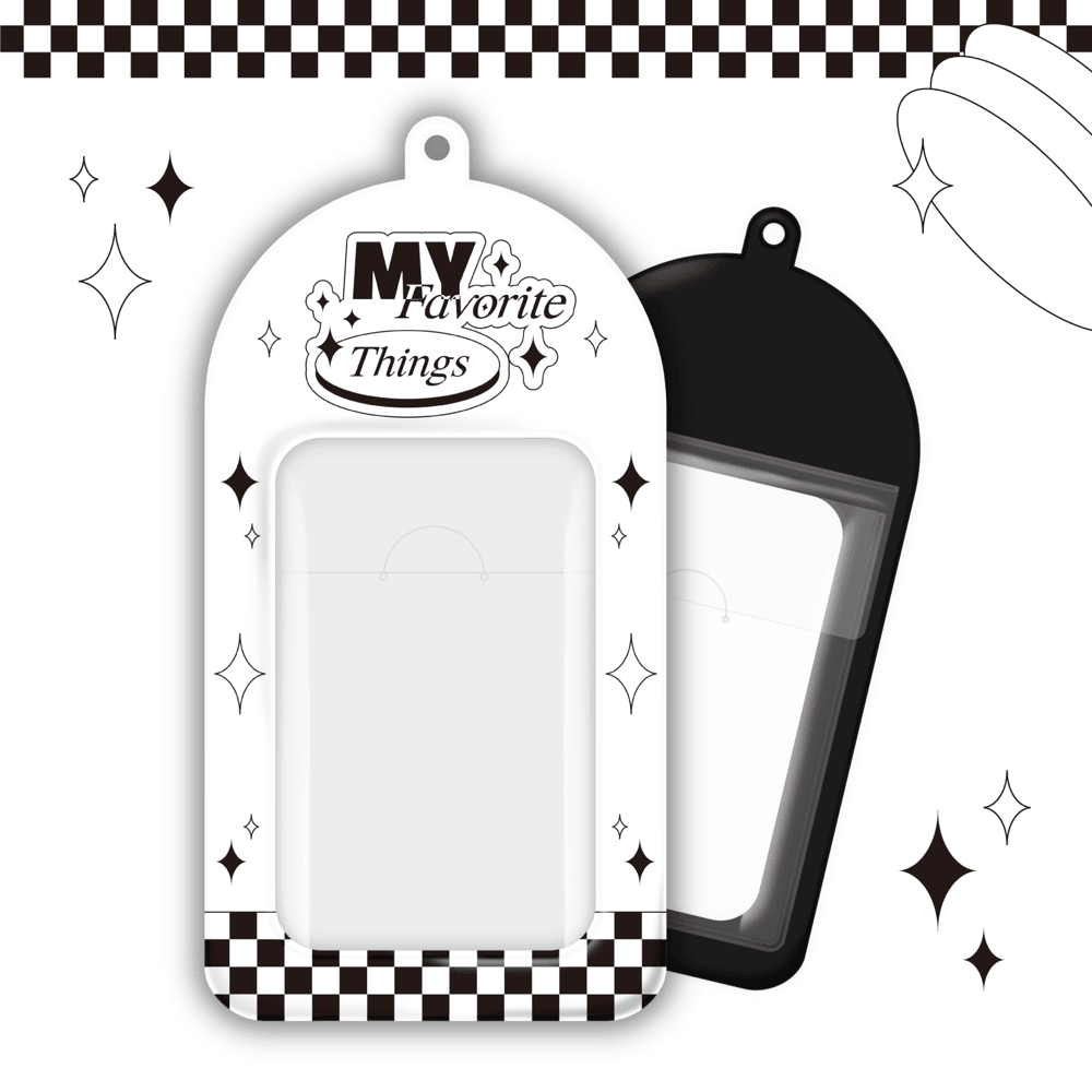 White Checkboard Photocard Holder Keyring - KKANG