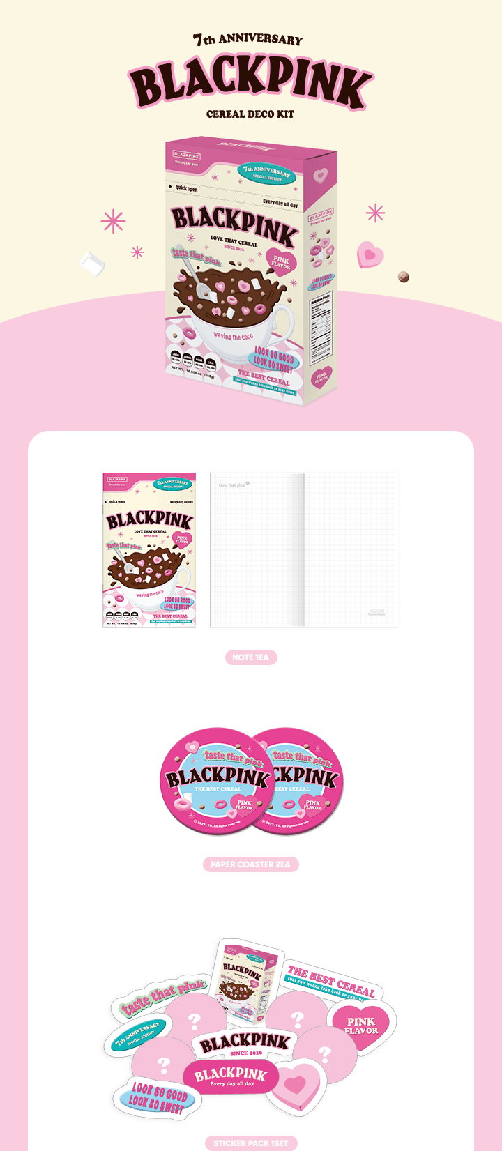 [ANNIVERSARY] BLACKPINK 2023 DEBUT ANNIVERSARY CEREAL DECO KIT - KKANG