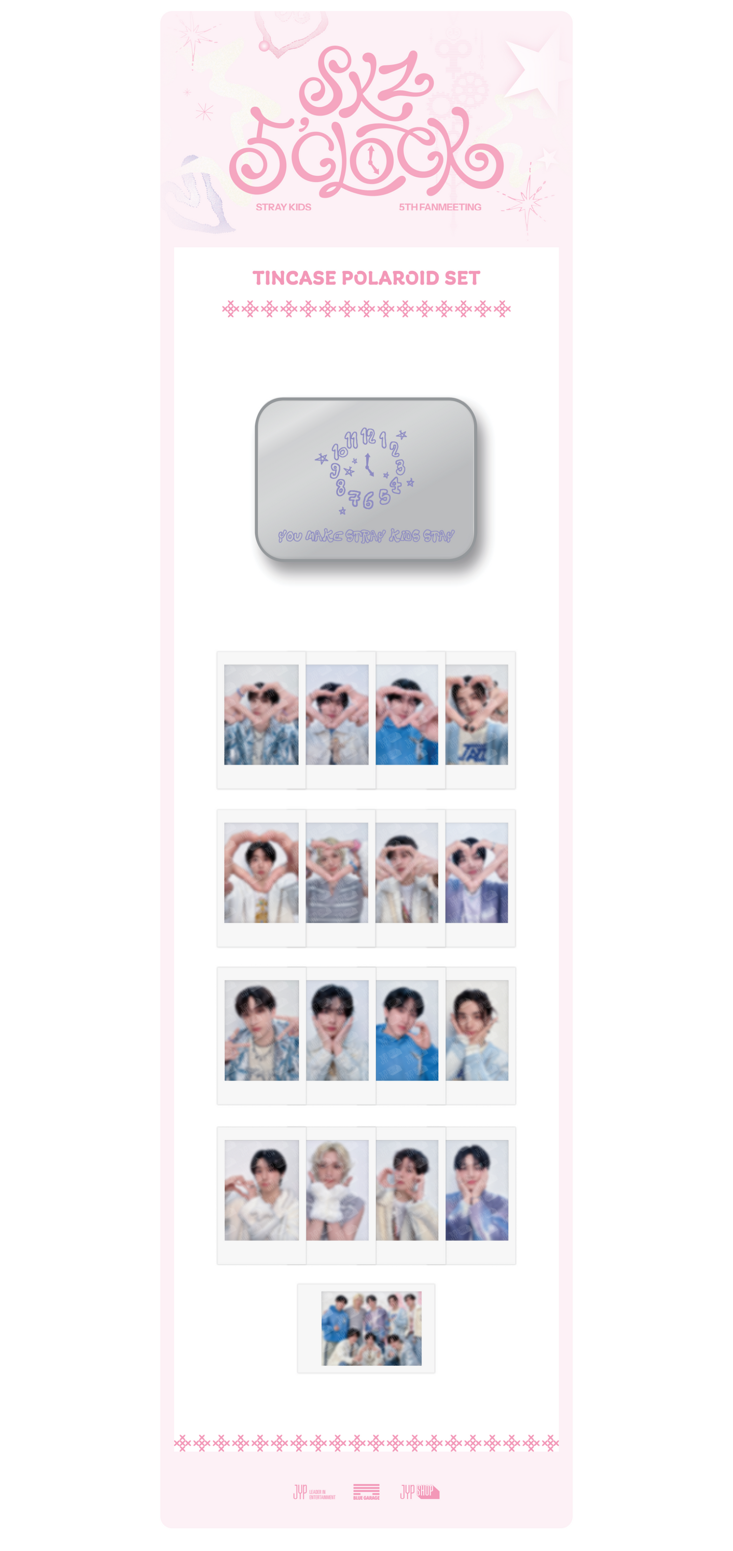 Stray Kids TINCASE POLAROID SET - SKZ 5'CLOCK