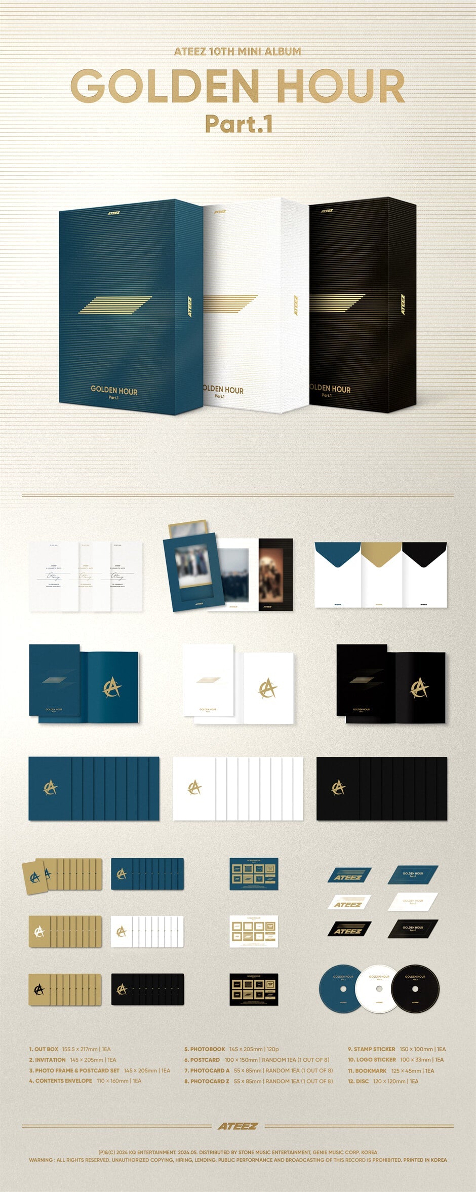 ATEEZ 10TH MINI ALBUM – GOLDEN HOUR : Part.1 (Random) + Soundwave Benefit