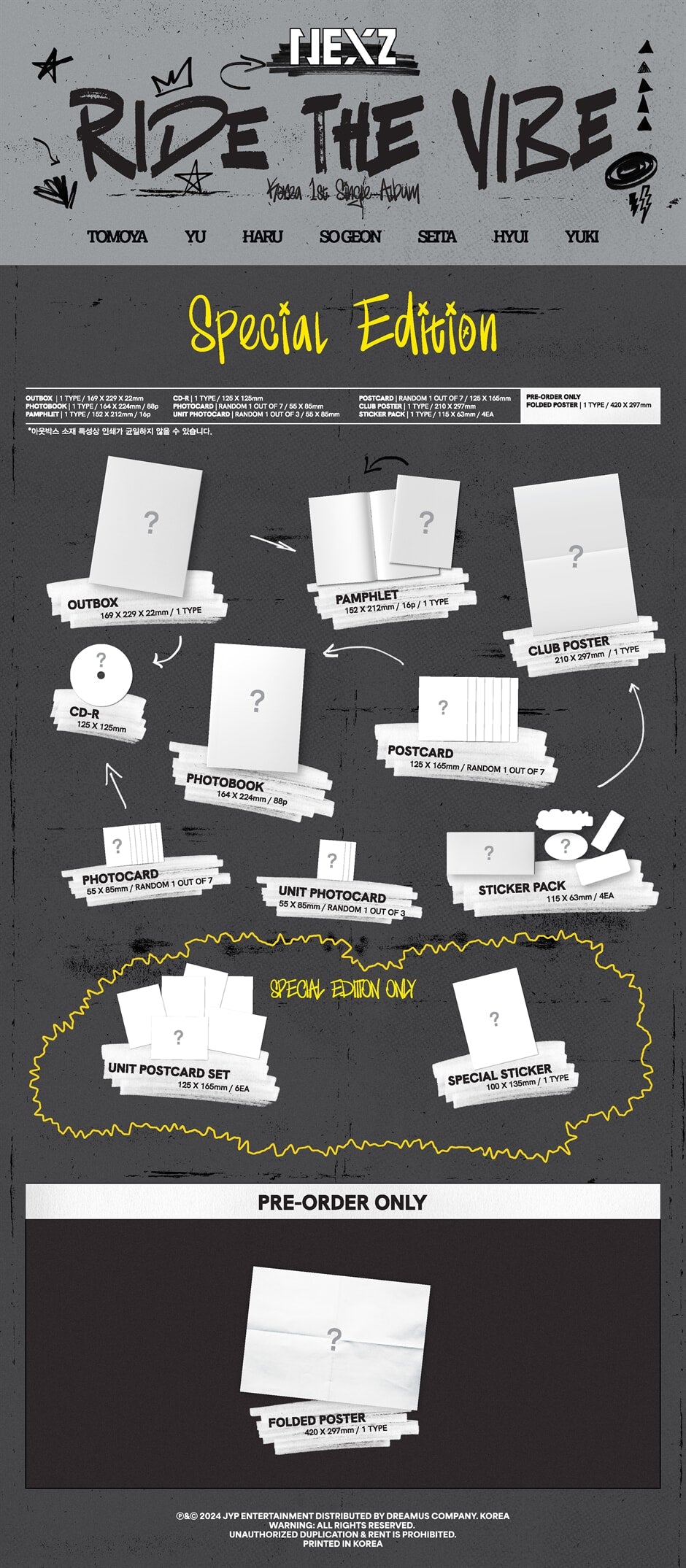 NEXZ Korea 1st Single Album 'Ride the Vibe' (SPECIAL EDITION) + JYP Shop Gift