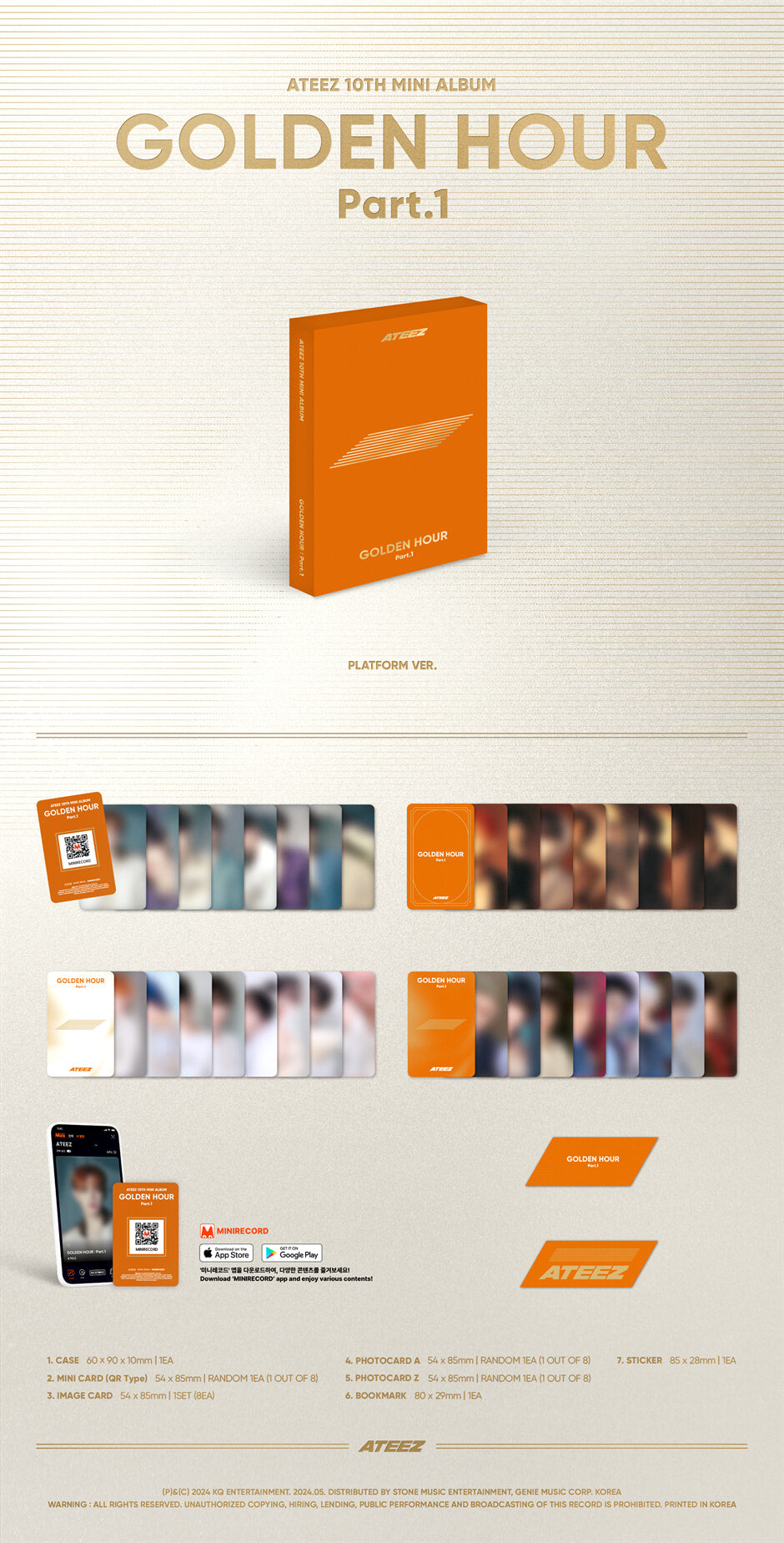 ATEEZ 10TH MINI ALBUM – GOLDEN HOUR : Part.1 (Platform Ver.)