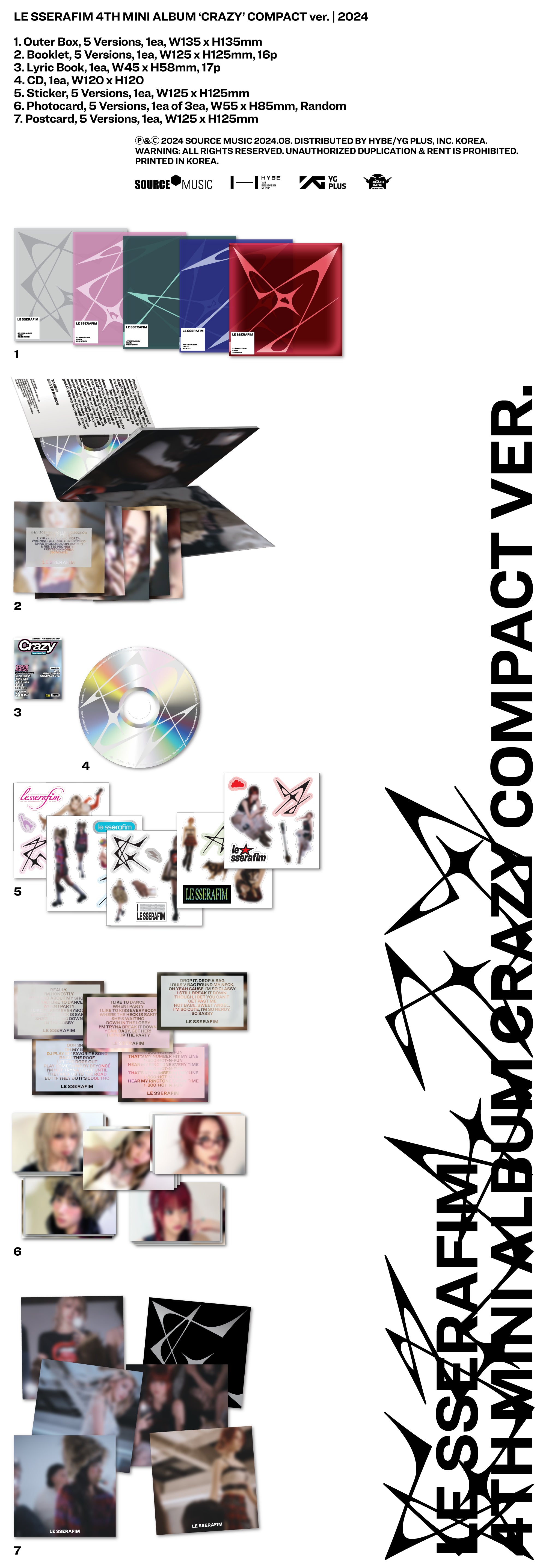 LE SSERAFIM 4th Mini Album – CRAZY (COMPACT Ver.) (Random)