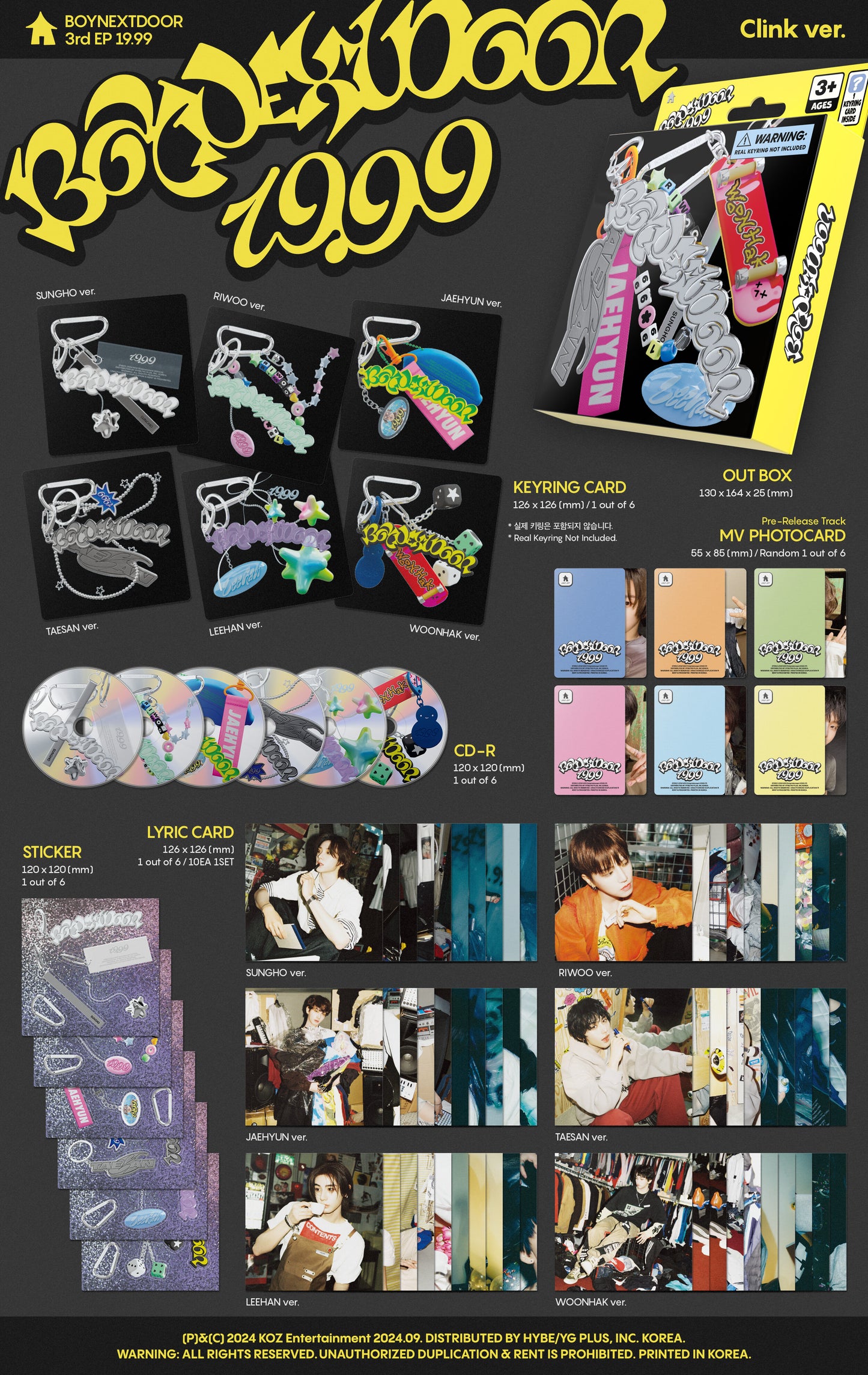 BOYNEXTDOOR 3rd EP – 19.99 (Clink Ver.) (Random)