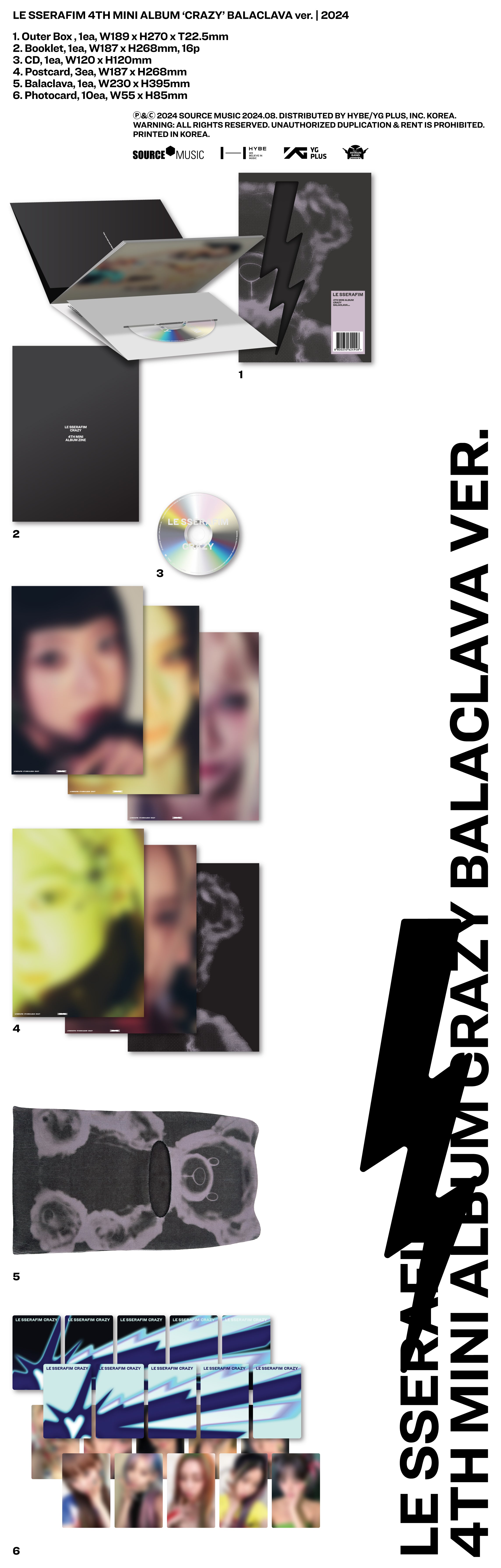 LE SSERAFIM 4th Mini Album – CRAZY (BALACLAVA Ver.)