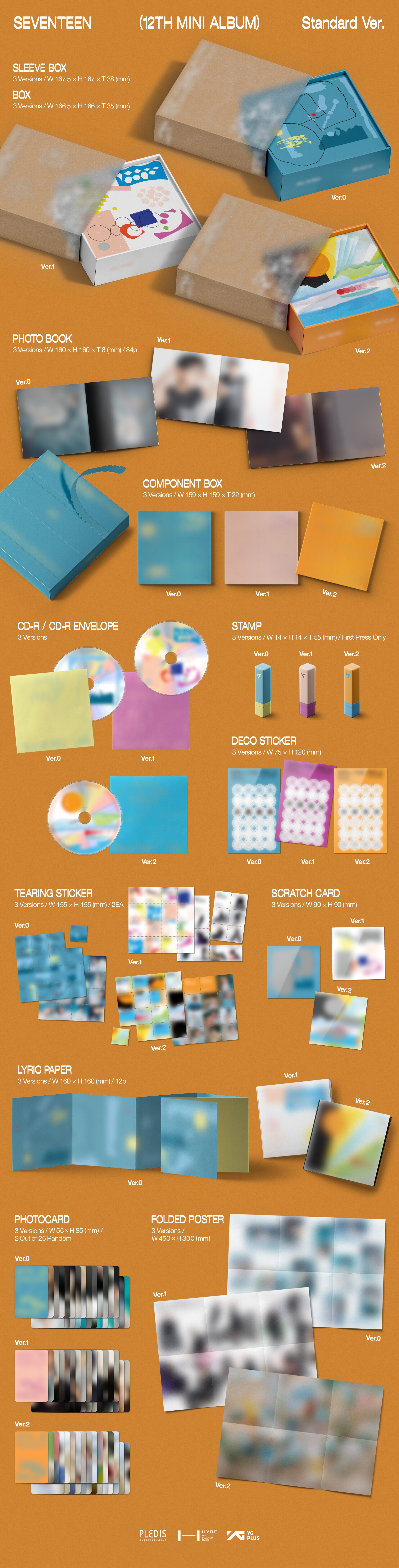 SEVENTEEN 12th Mini Album - SPILL THE FEELS (Standard Ver.) (Random) + Weverse Gift