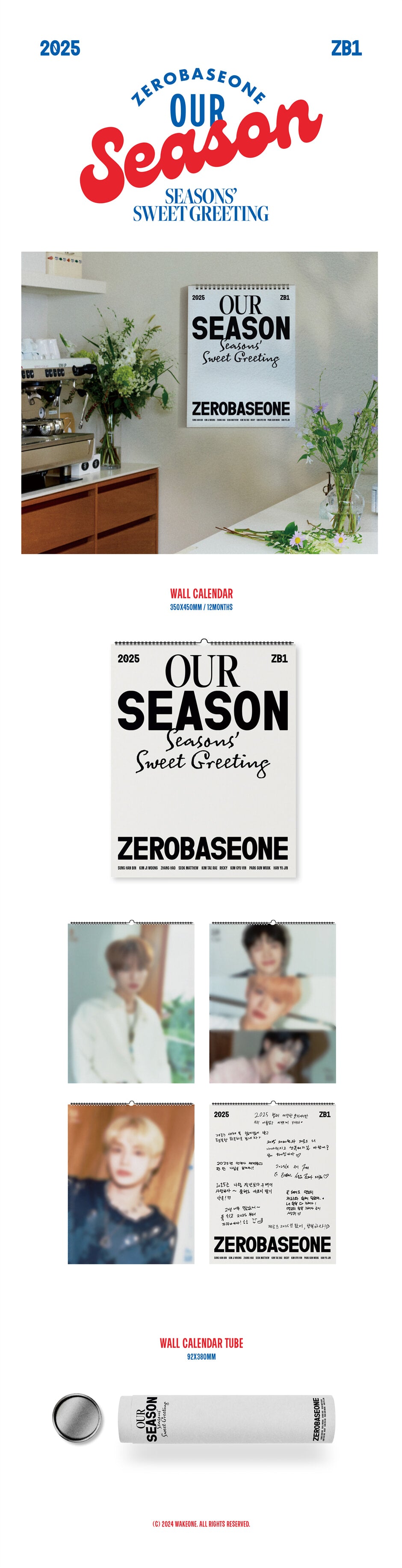 ZEROBASEONE – 2025 SEASON’S GREETINGS [OUR Season] WALL CALENDAR