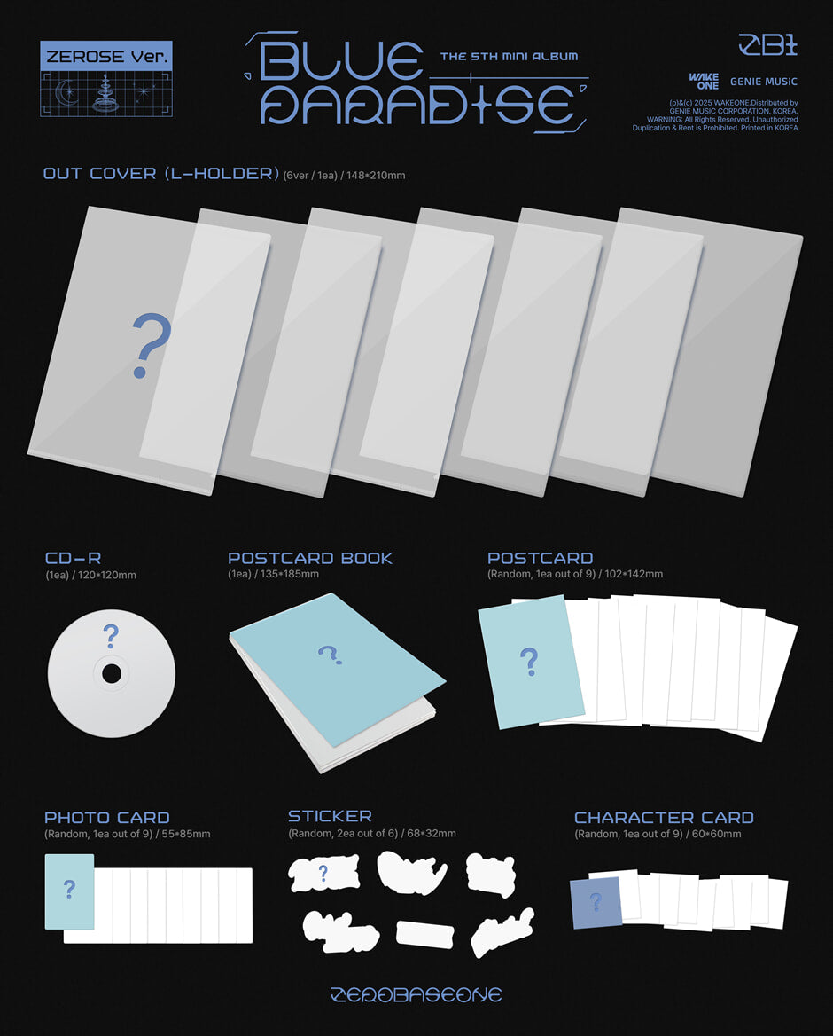 ZEROBASEONE The 5th Mini Album – BLUE PARADISE (ZEROSE Ver.) (Random) + Soundwave Gift