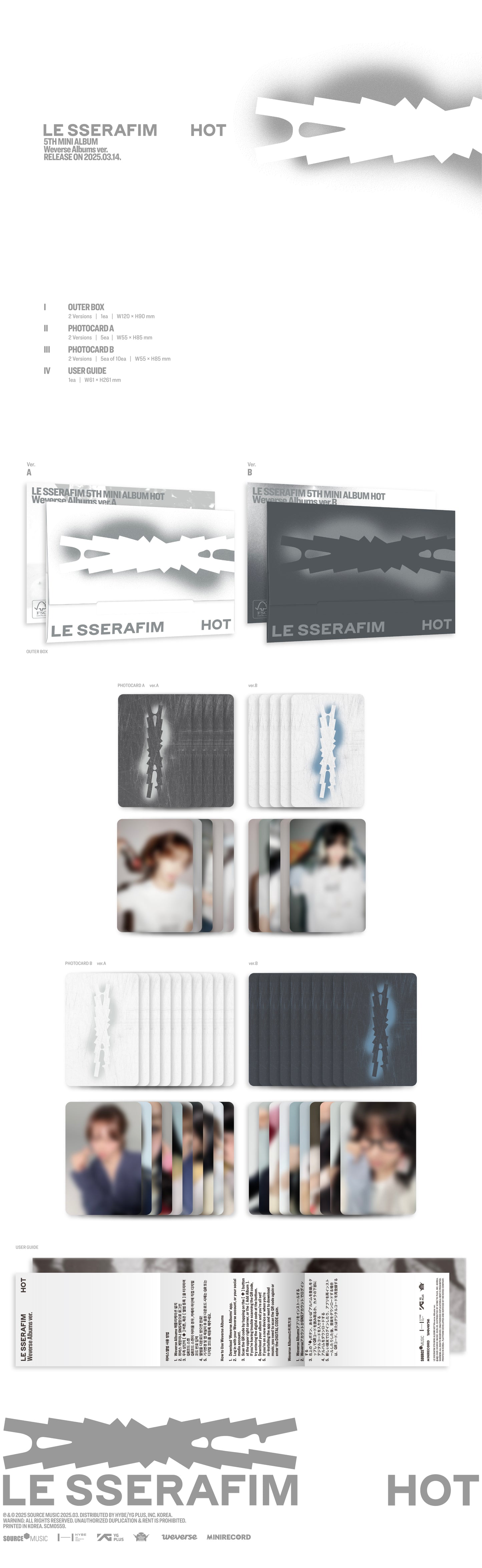LE SSERAFIM 5th Mini Album – HOT (Weverse Albums Ver.) (Random)