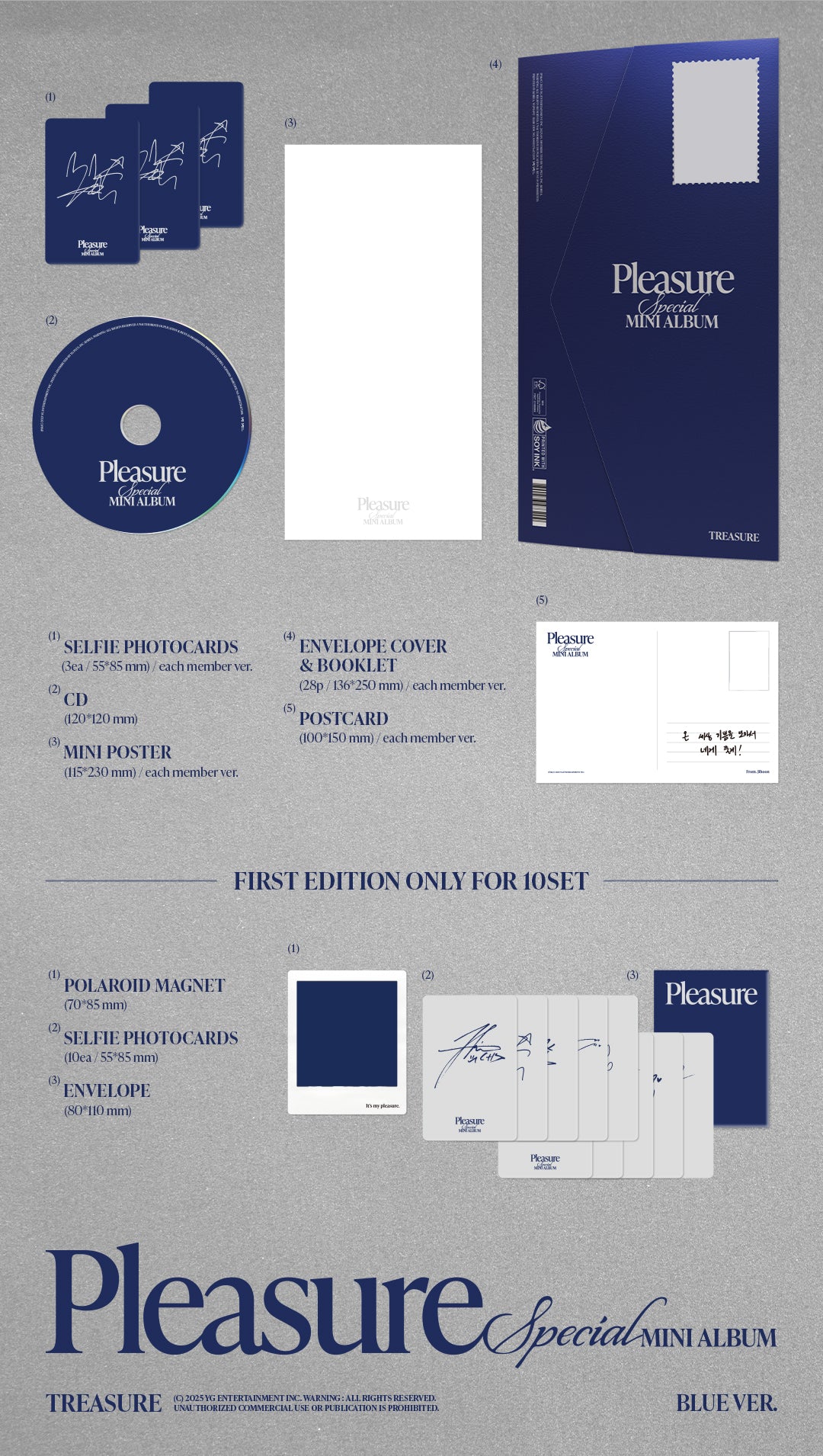 TREASURE SPECIAL MINI ALBUM – PLEASURE (BLUE Ver.) (Random)