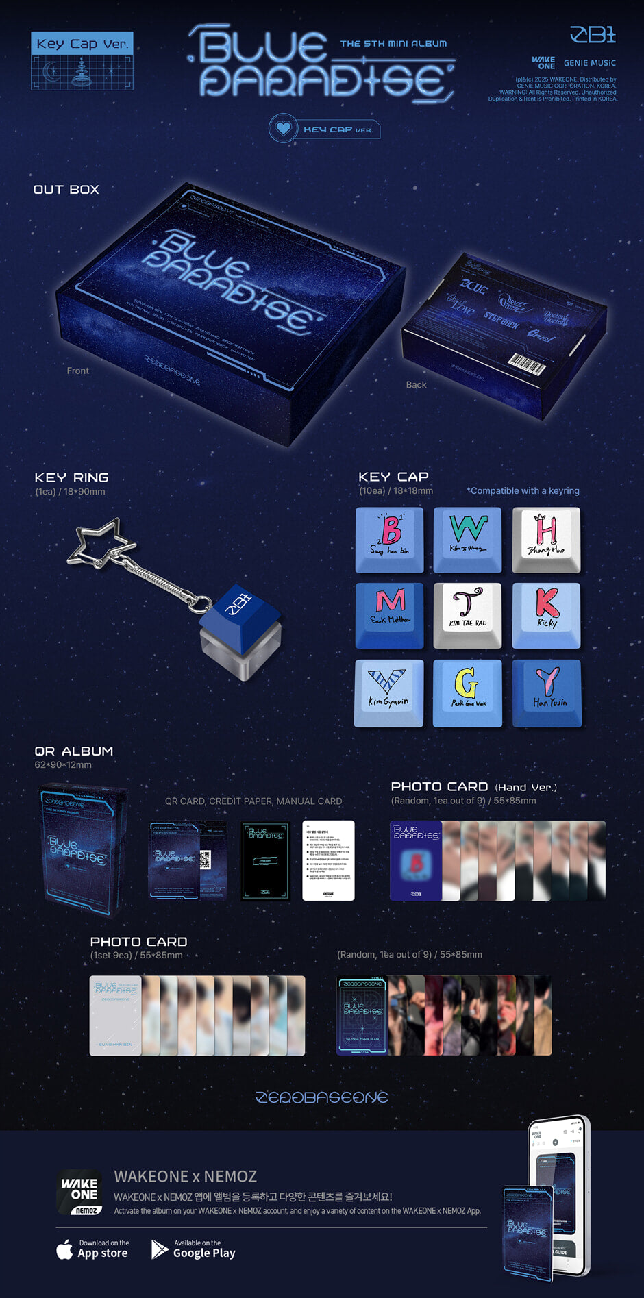 ZEROBASEONE The 5th Mini Album – BLUE PARADISE (Key Cap Ver.)