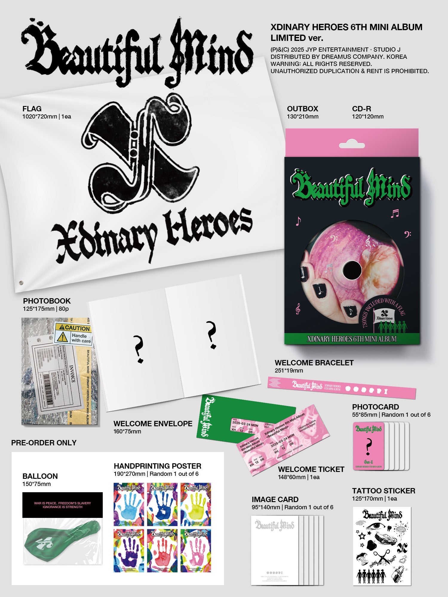 Xdinary Heroes 6th Mini Album – Beautiful Mind (Limited Ver.) + Soundwave Gift