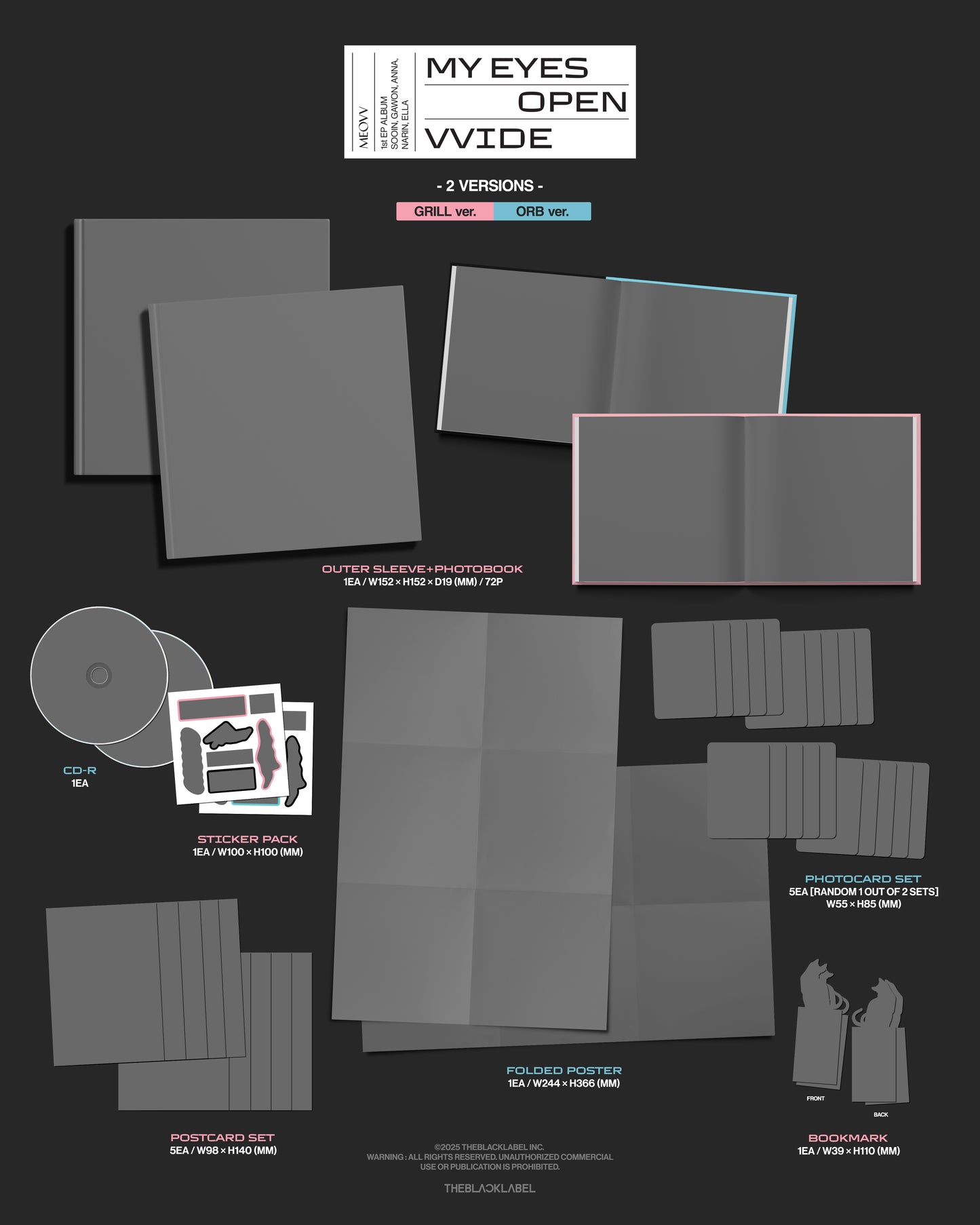MEOVV 1st EP ALBUM – MY EYES OPEN VVIDE (PHOTOBOOK Ver.) (Random)