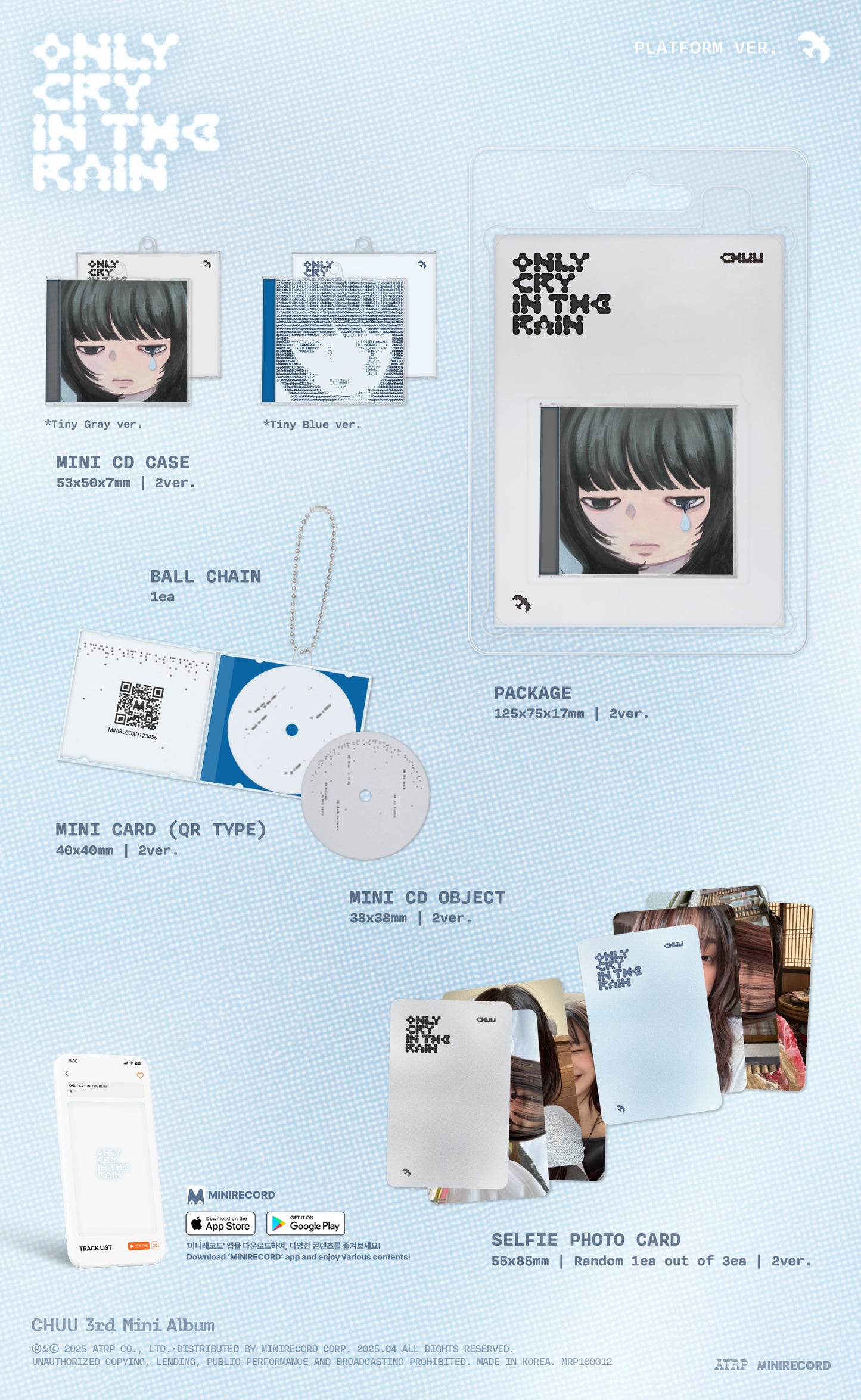 CHUU 3RD MINI ALBUM – Only cry in the rain (Platform Ver.) (Random)