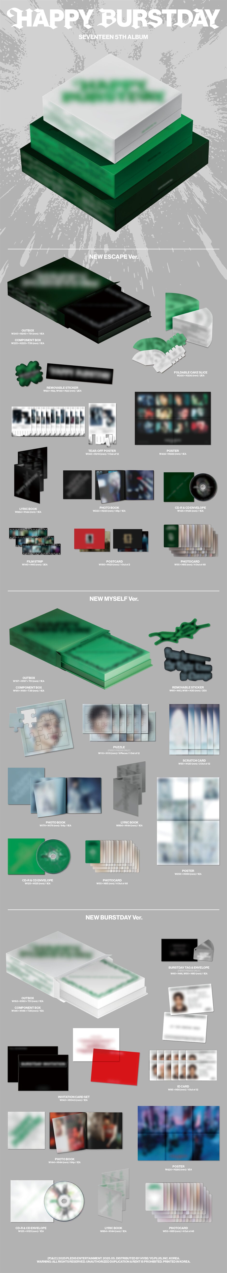 SEVENTEEN 5th Album – HAPPY BURSTDAY (Random) + KKANG Benefit