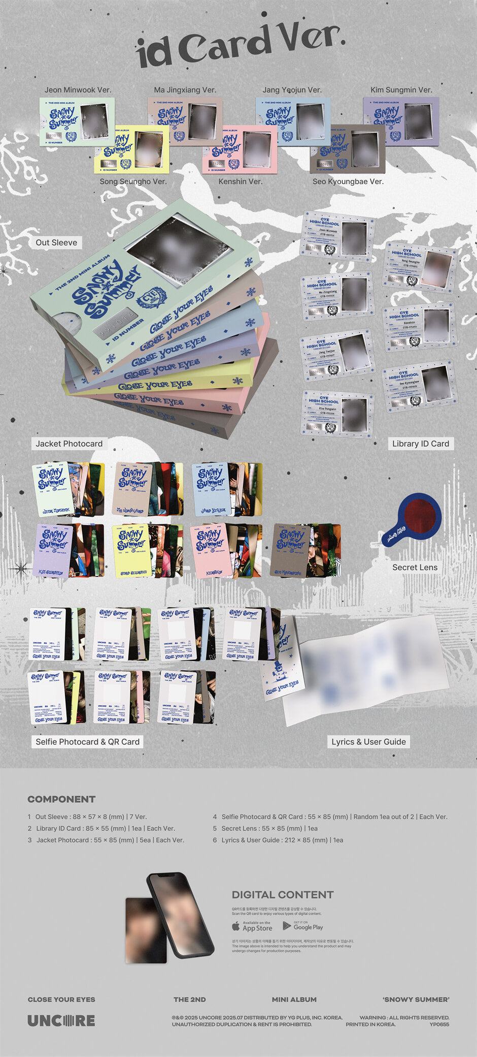 CLOSE YOUR EYES - 2nd Mini Album [Snowy Summer] (ID Card Ver.) (POCAALBUM) (Random)