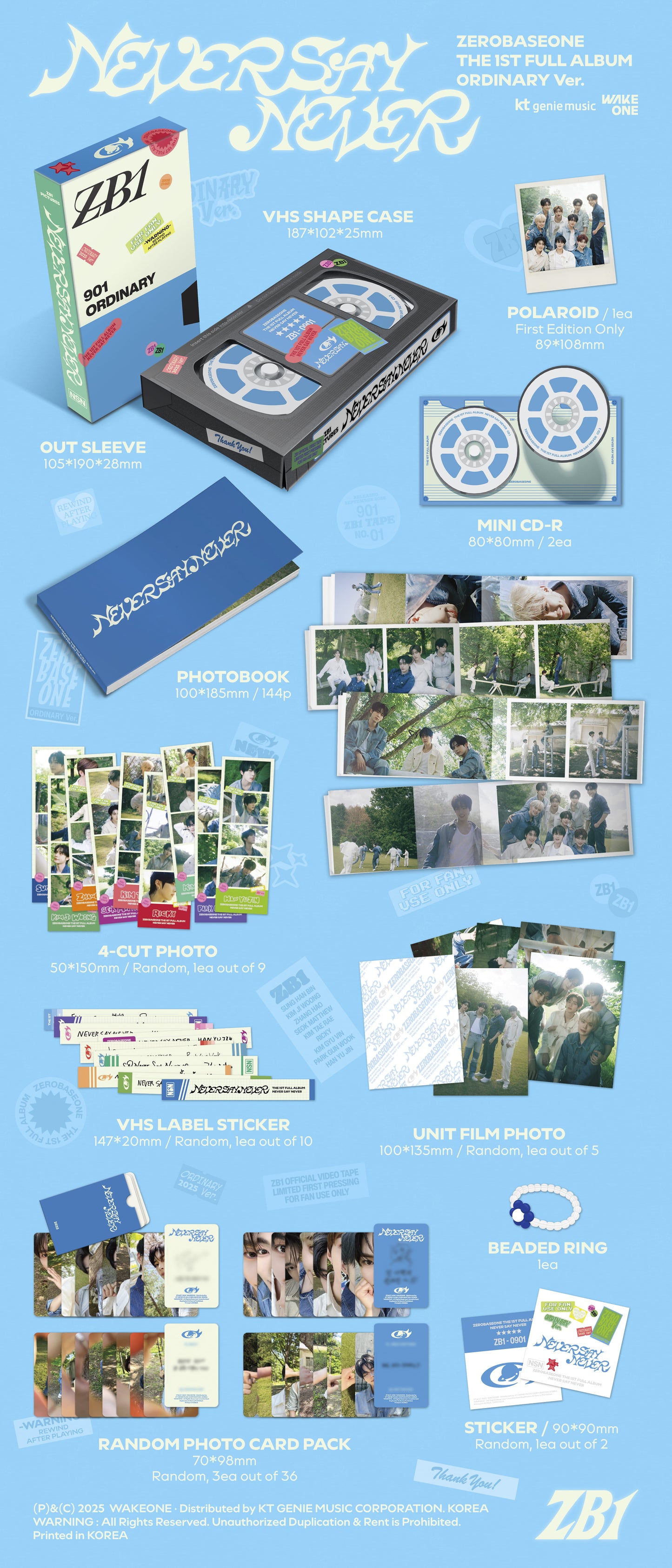 ZEROBASEONE THE 1ST FULL ALBUM – NEVER SAY NEVER (PHOTOBOOK Ver.) (ICON & ORDINARY) (Random)