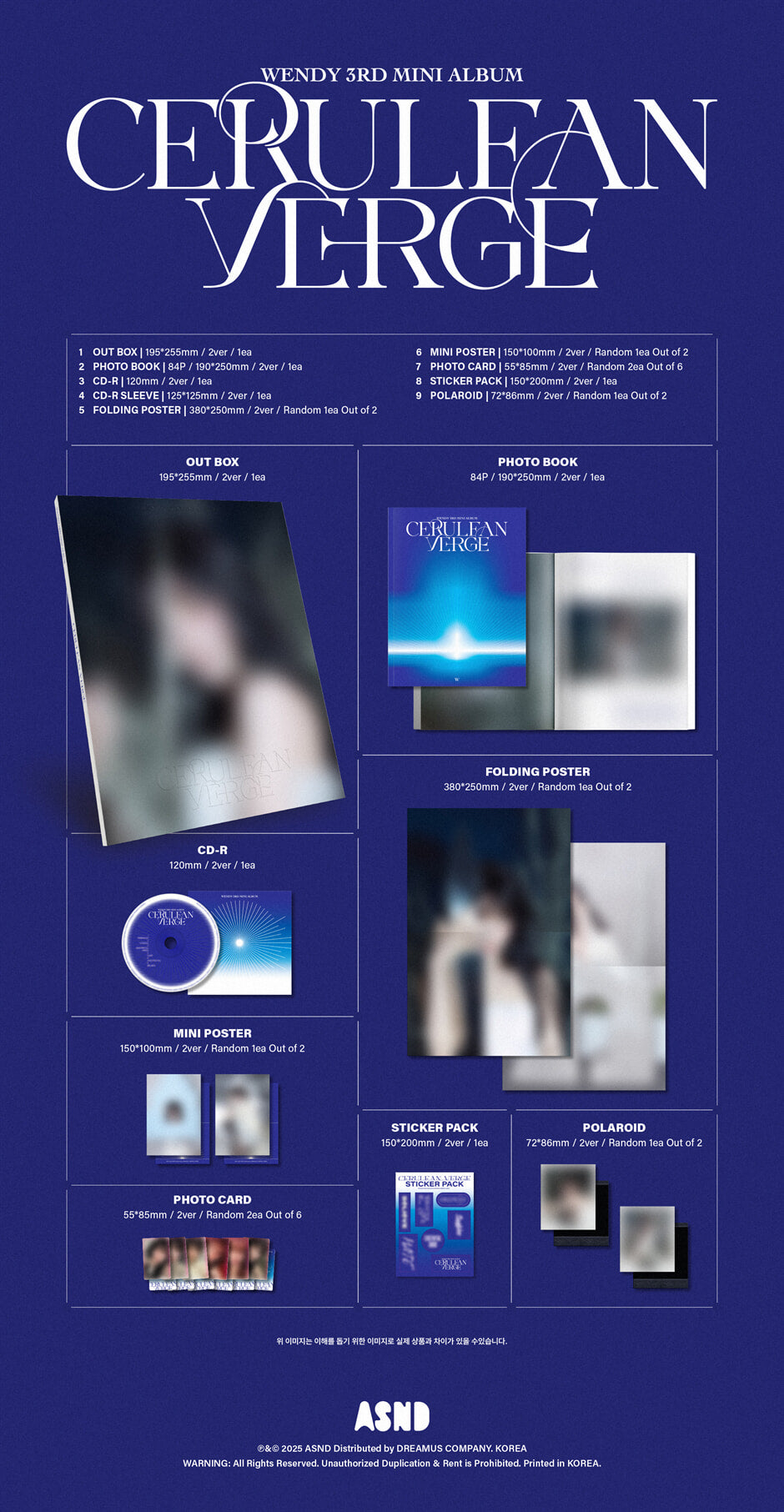 WENDY – The 3rd Mini Album [Cerulean Verge] (Photobook Ver.) (Random)