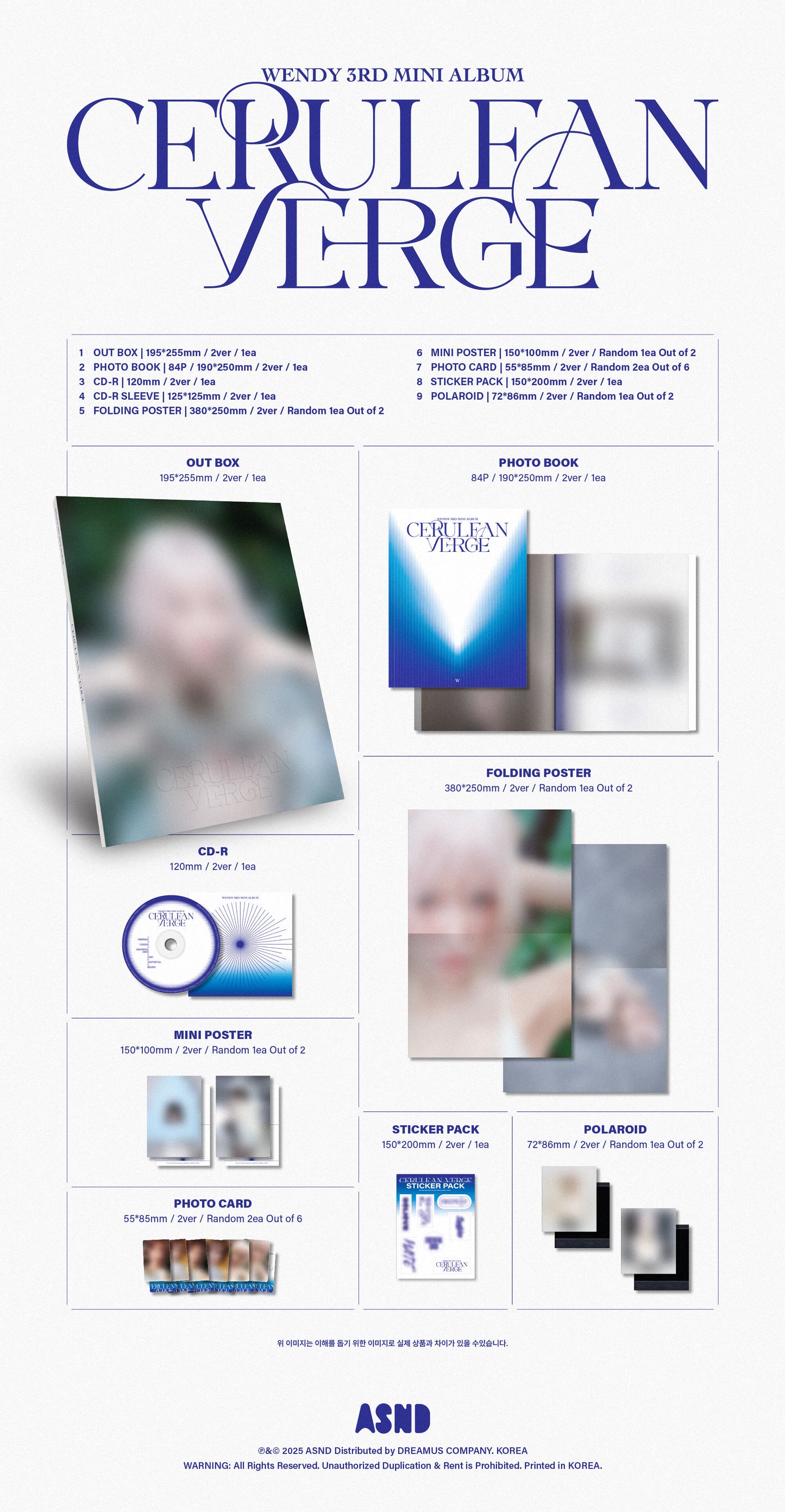 WENDY – The 3rd Mini Album [Cerulean Verge] (Photobook Ver.) (Random)