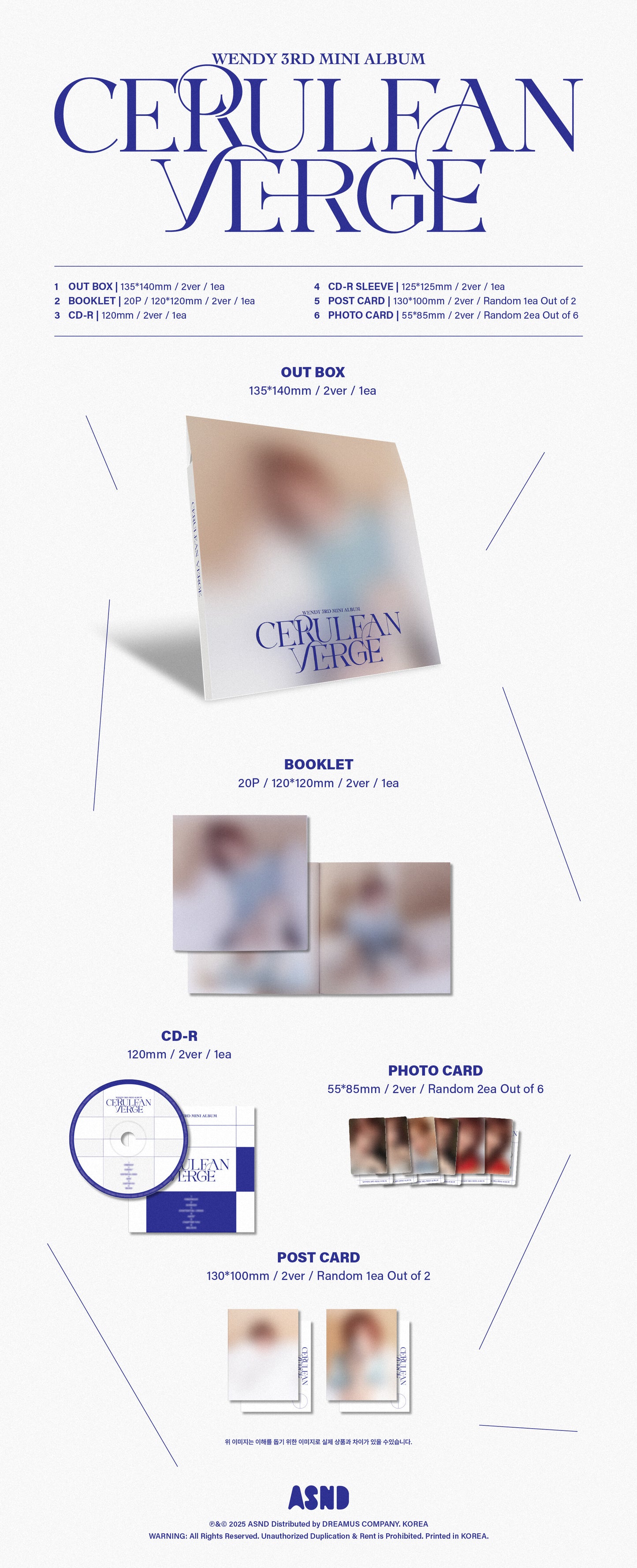 WENDY – The 3rd Mini Album [Cerulean Verge] (Digipack Ver.) (Random)