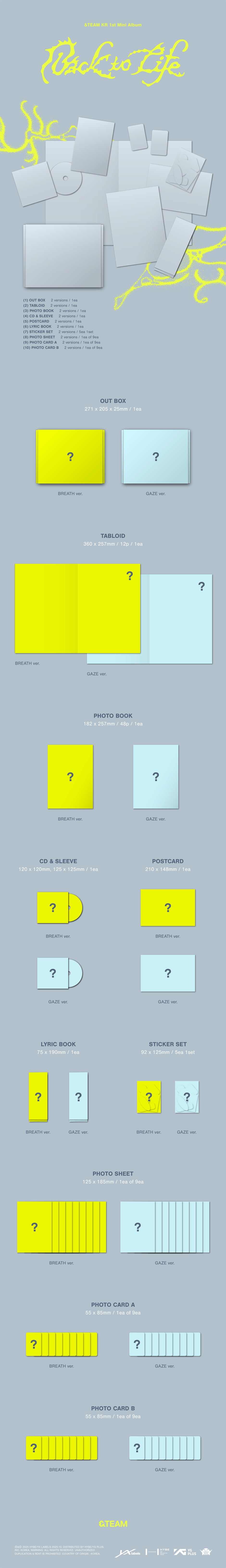 &TEAM – KR 1st Mini Album [Back to Life] (Random) + Weverse Gift