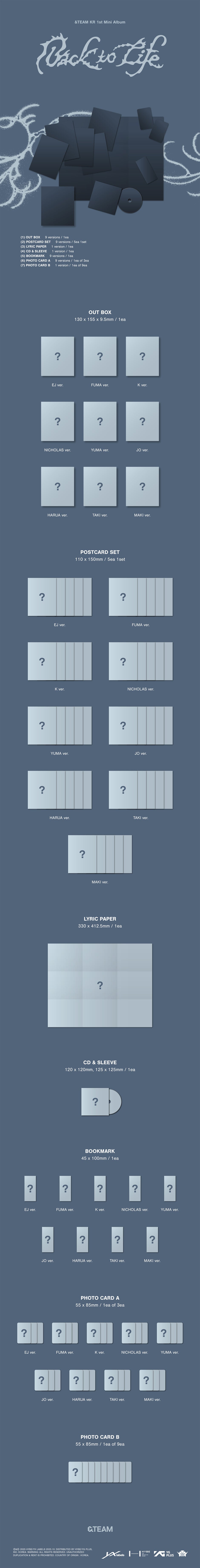 &TEAM – KR 1st Mini Album [Back to Life] (ROAR Ver.) (Random)