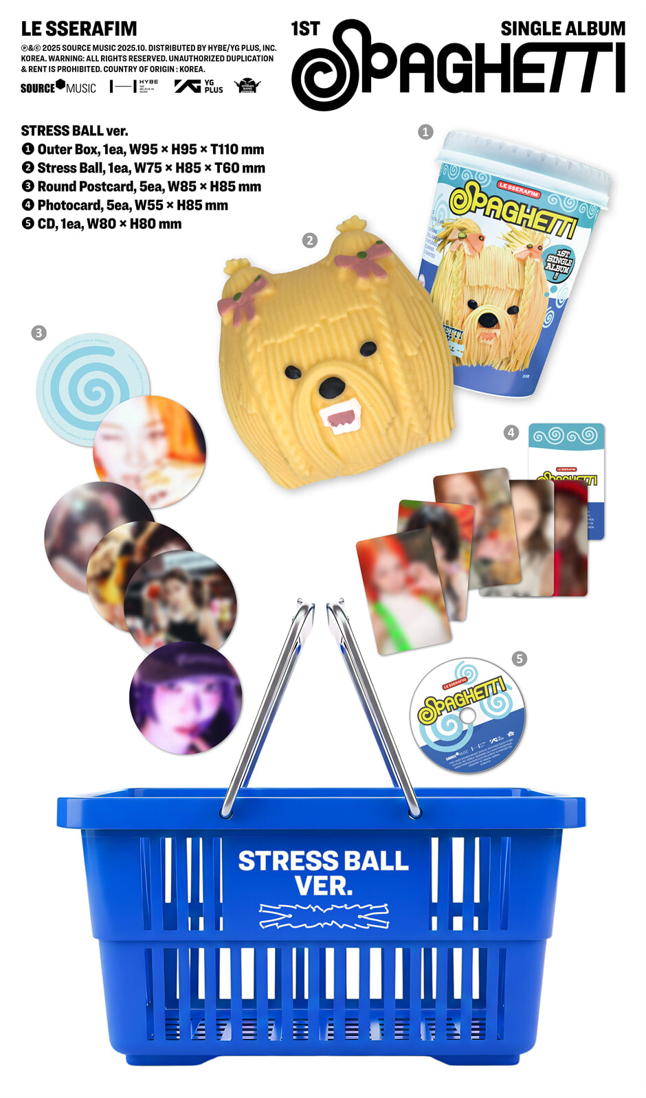 LE SSERAFIM – 1st Single Album [SPAGHETTI] (STRESS BALL Ver.)
