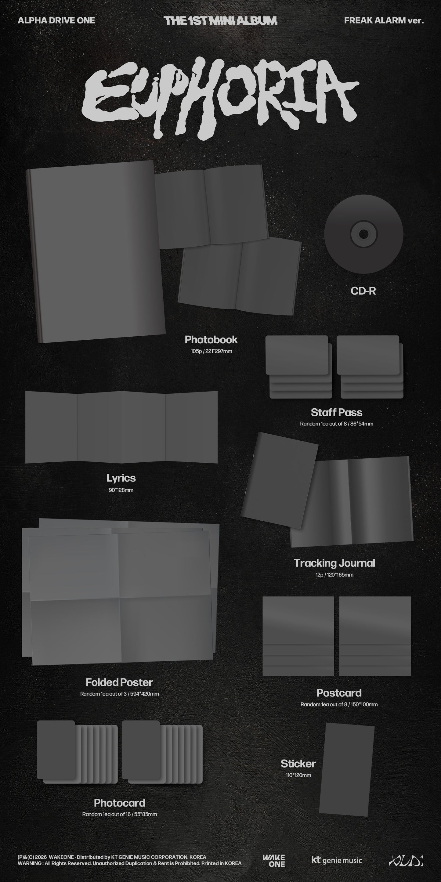 ALPHA DRIVE ONE – THE 1ST MINI ALBUM [EUPHORIA] (FREAK ALARM Ver.) + Apple Music Gift