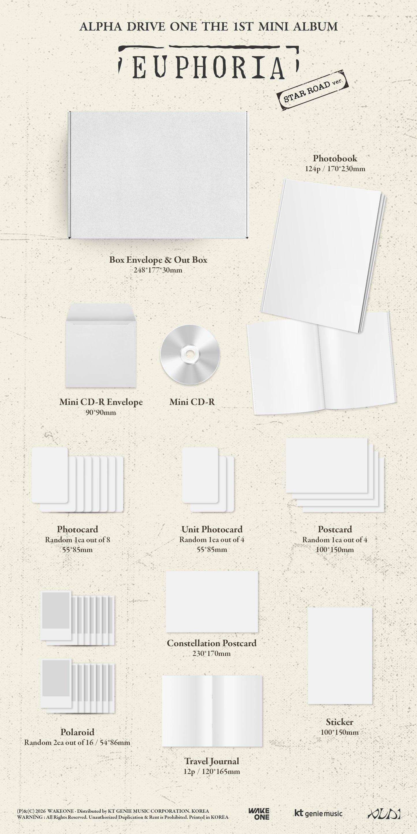 ALPHA DRIVE ONE – THE 1ST MINI ALBUM [EUPHORIA] (STAR ROAD Ver.) + Apple Music Gift