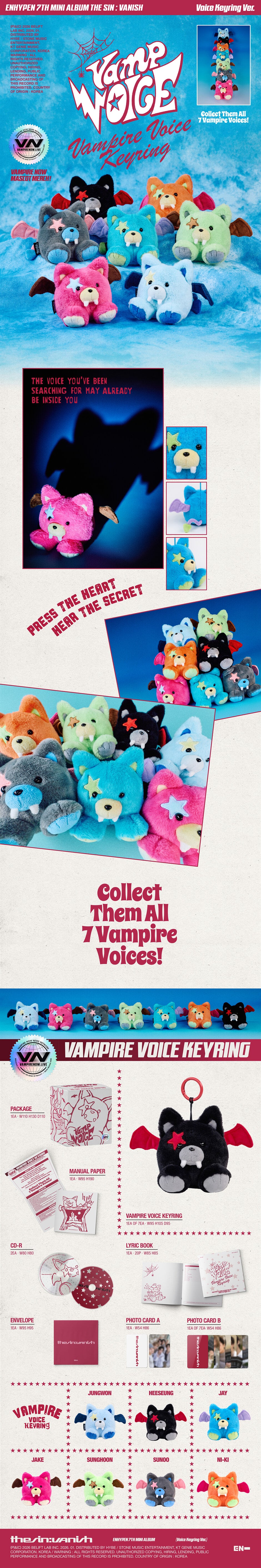 ENHYPEN – THE SIN : VANISH (Voice Keyring Ver.) (Random) + KKANG Gift