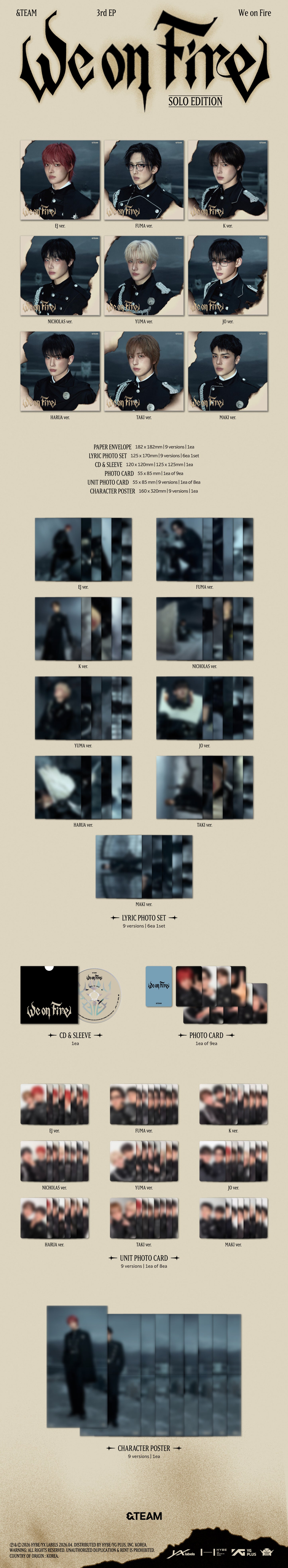 &TEAM – 3rd EP [We on Fire] (SOLO EDITION) (Random)