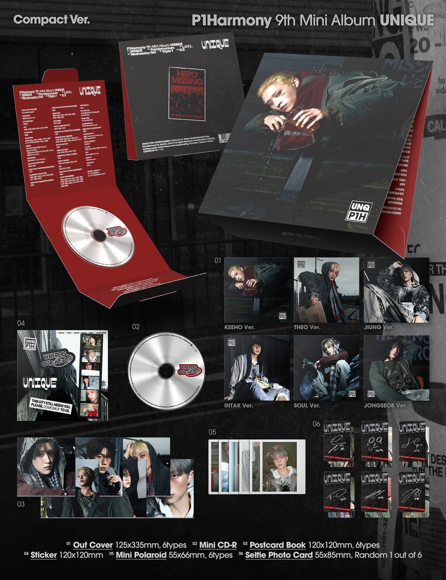 P1Harmony – 9th Mini Album – [UNIQUE] (Compact Ver.) (Random) + Apple Music Gift