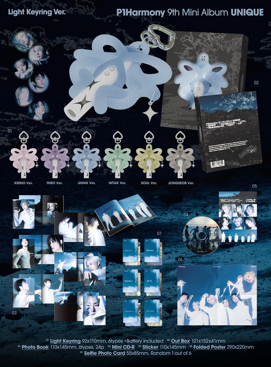 P1Harmony – 9th Mini Album – [UNIQUE] (Light Keyring Ver.) (Random)
