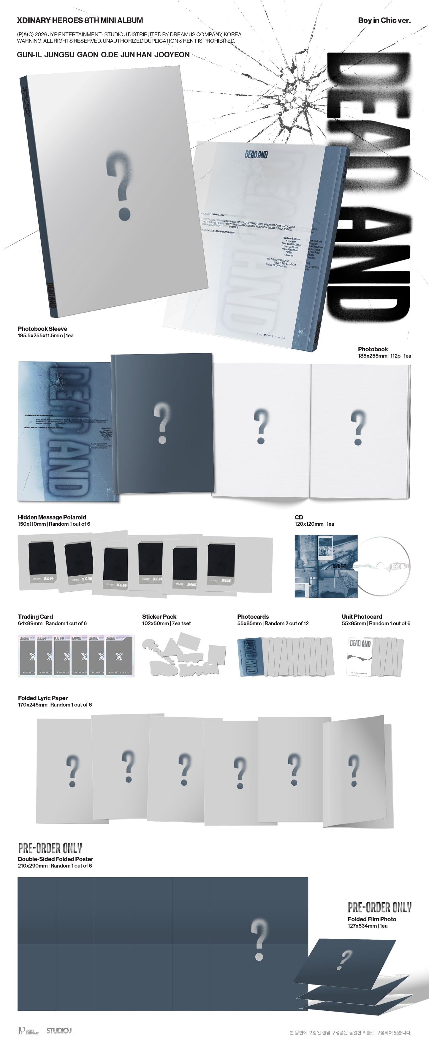 Xdinary Heroes – 8th Mini Album [DEAD AND] (Photobook Ver.) (Random) + Yes24