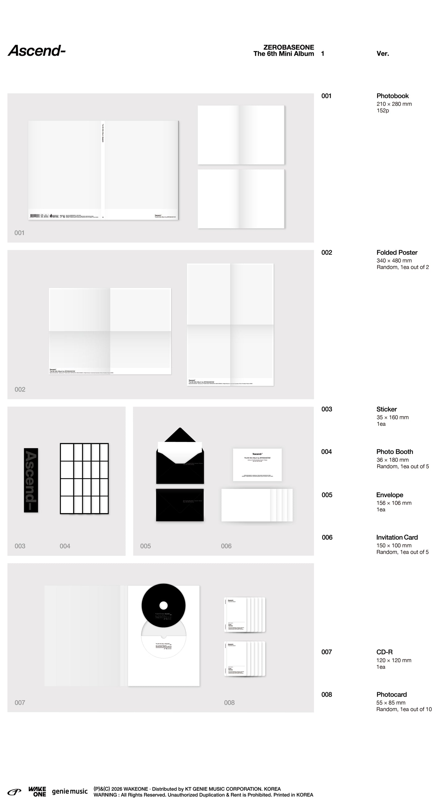 ZEROBASEONE – The 6th Mini Album [Ascend-] (Photobook Ver.) (Random)