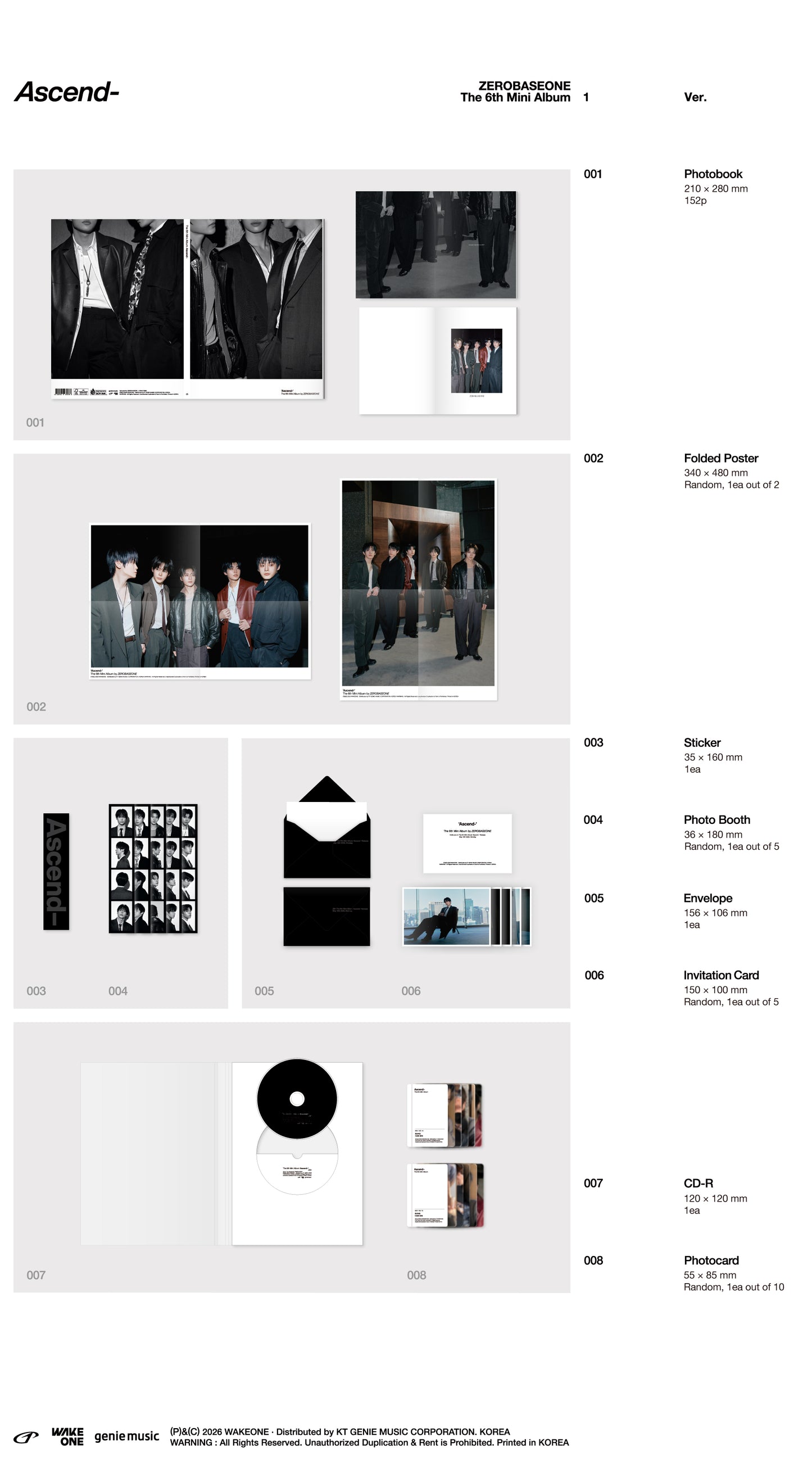 ZEROBASEONE – The 6th Mini Album [Ascend-] (Photobook Ver.) (Random)