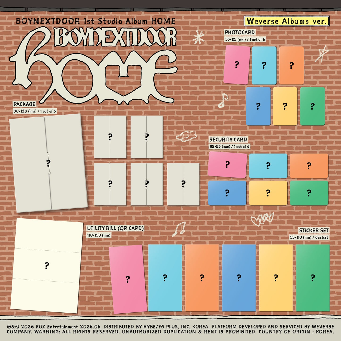 BOYNEXTDOOR – 1st Studio Album [HOME] (Weverse Albums Ver.) (Random)