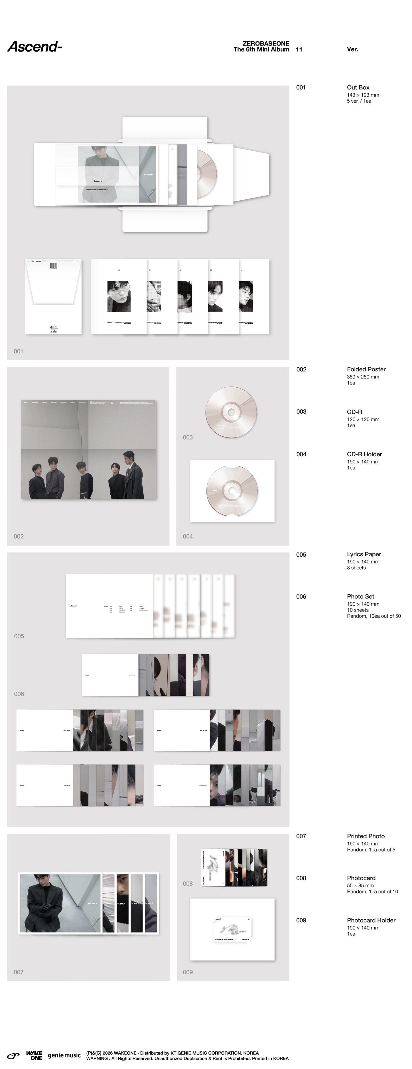 ZEROBASEONE – The 6th Mini Album [Ascend-] (11 Ver.) (Random)