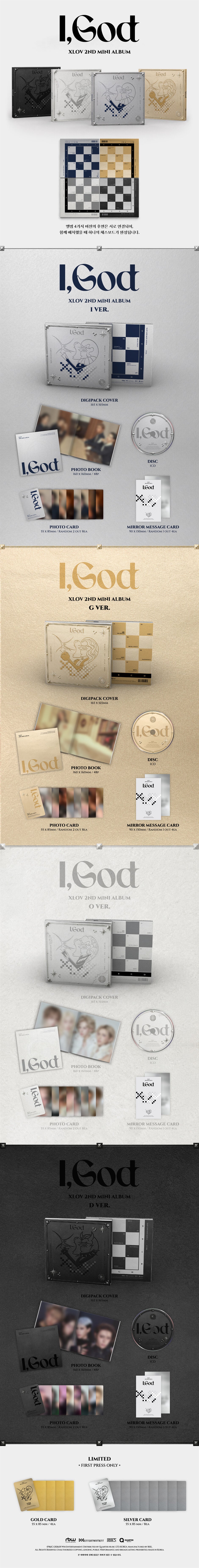 XLOV – 2ND MINI ALBUM [I,God] (Random) + Apple Music Gift