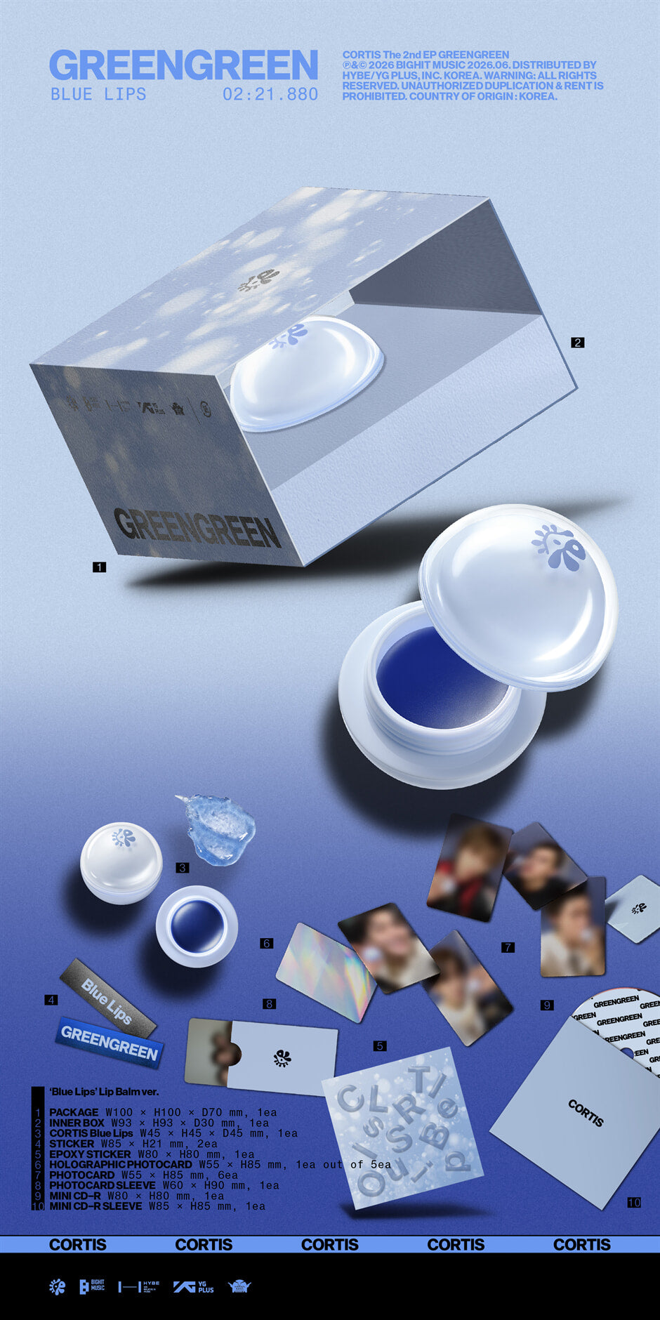 CORTIS – The 2nd EP [GREENGREEN] (‘Blue Lips’ Lip Balm Ver.)