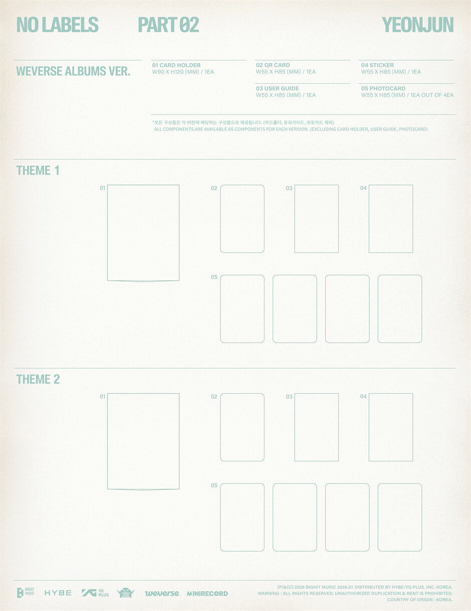 YEONJUN – ‘NO LABELS: PART 02’ (Weverse Albums Ver.) (Random)