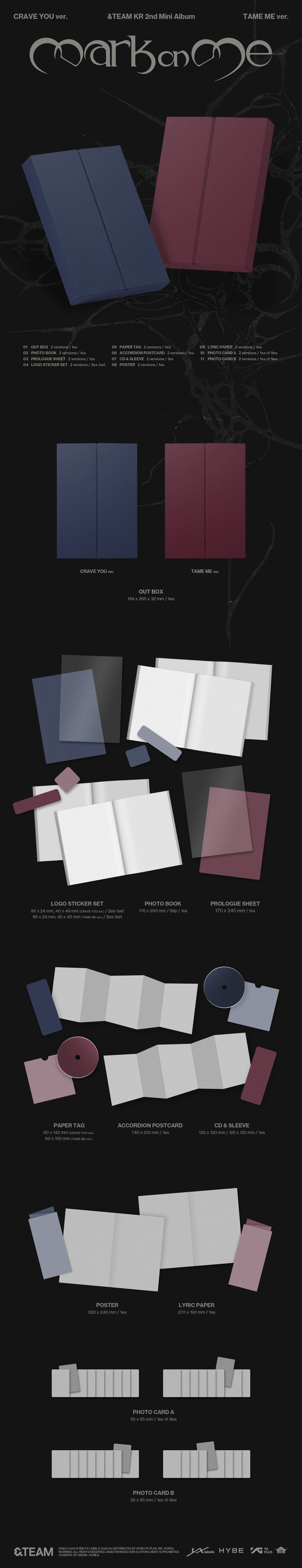 &TEAM – KR 2nd Mini Album ‘Mark on Me’ (Random)